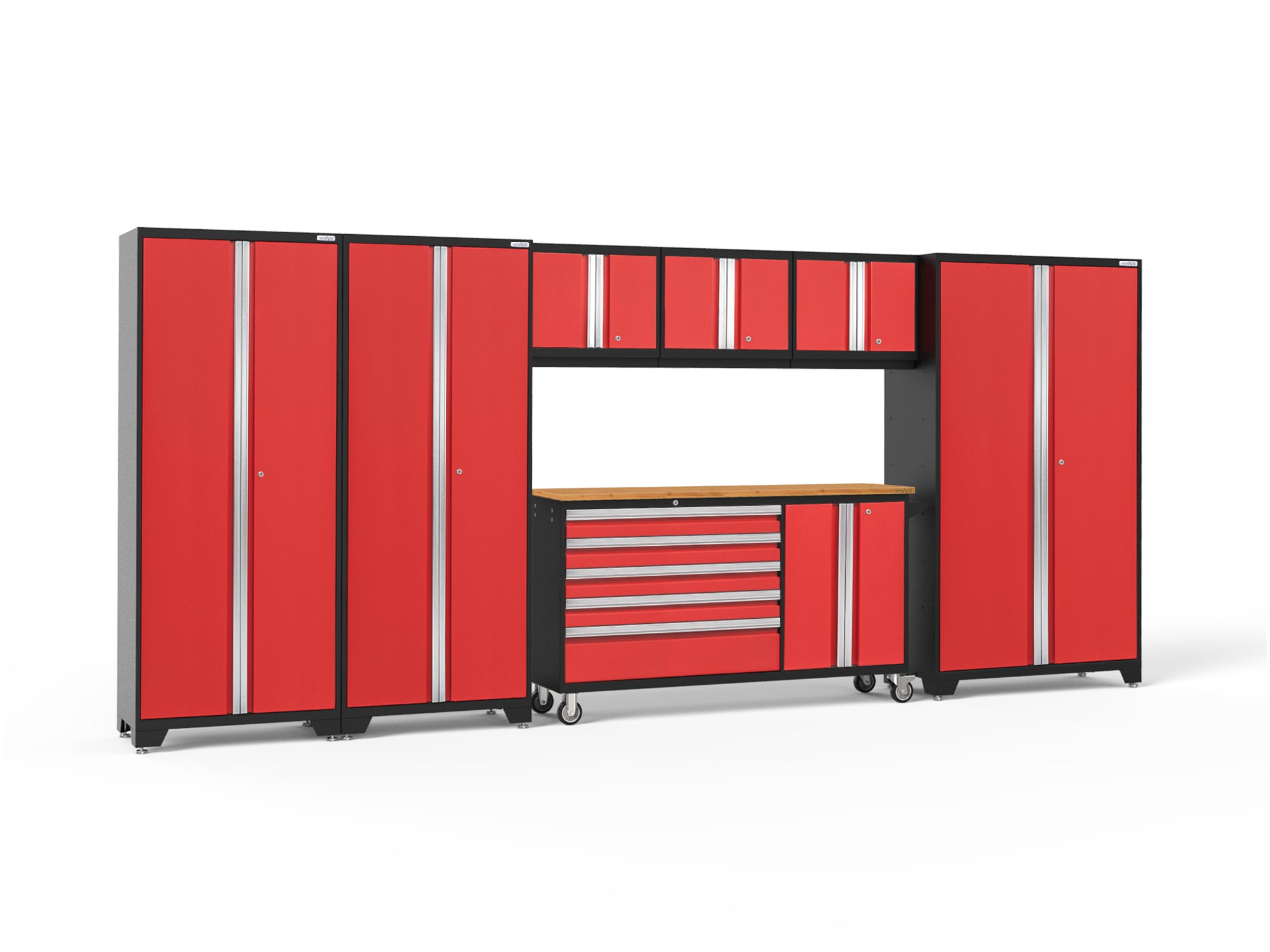 Bold Series 7 Piece Cabinet Set with Project Center, Wall Cabinets and Lockers