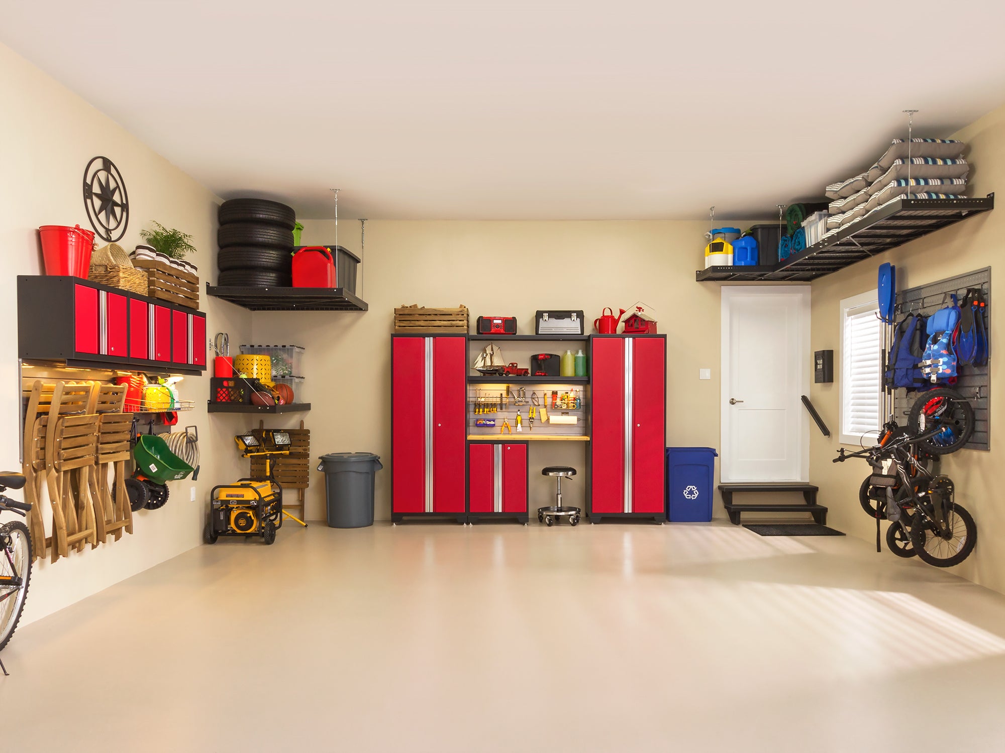 Bold Series 7 Piece Cabinet Set with Project Center, Wall Cabinets and Lockers