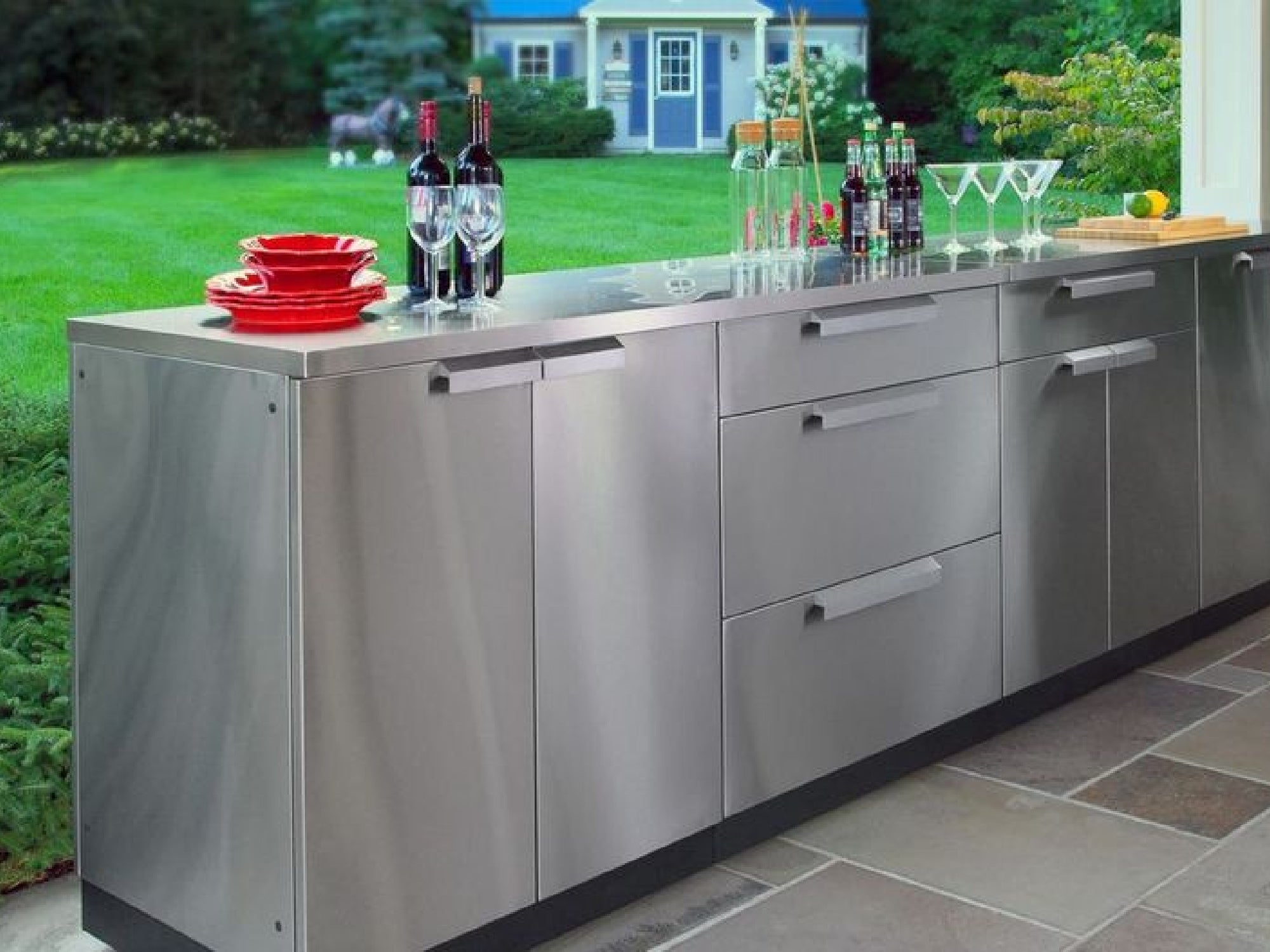 Outdoor Kitchen Stainless Steel Countertop 56 in.