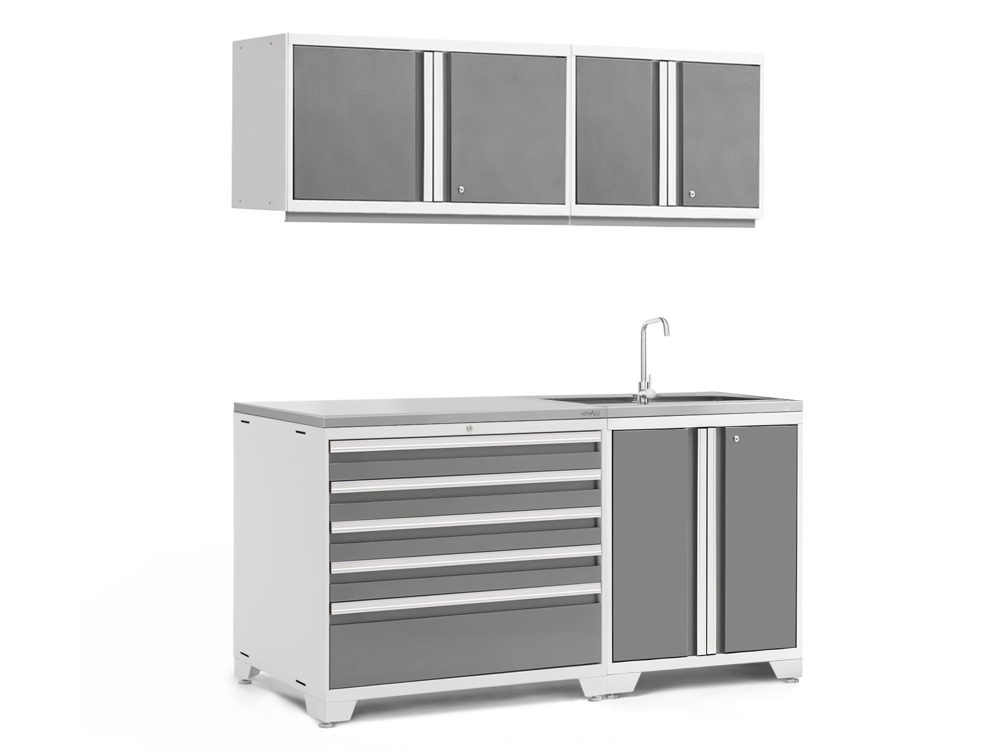 White Frame with Platinum Door / Stainless Steel