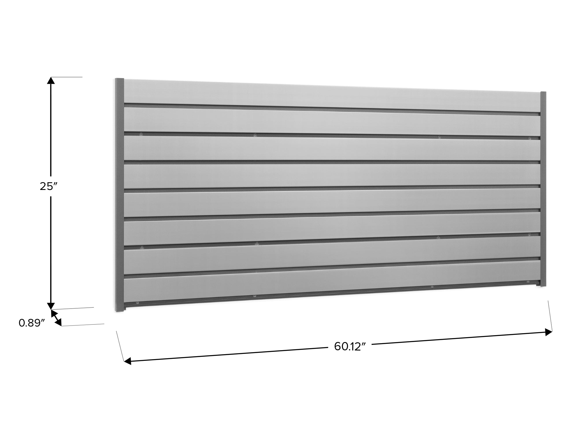 Bold Series 60 in. Silver PVC Slatwall Backsplash (10 Sq.Ft.)