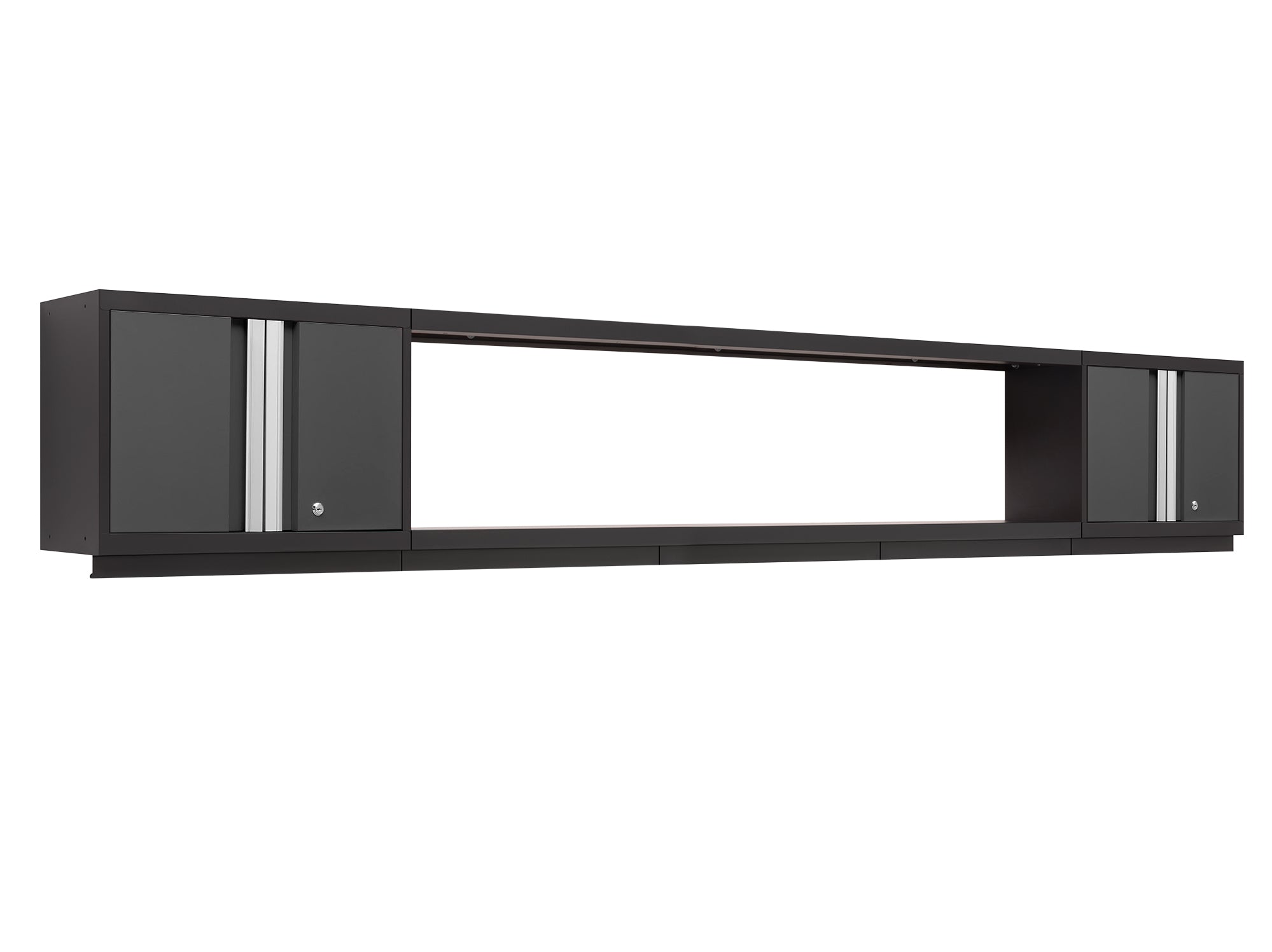 Bold Series 3 Piece Cabinet Set with Wall Cabinets and 72 in. Display Shelf