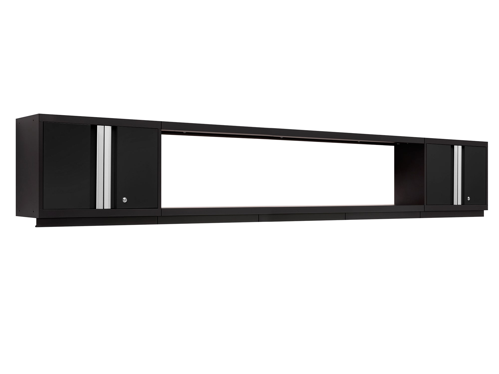 Bold Series 3 Piece Cabinet Set with Wall Cabinets and 72 in. Display Shelf