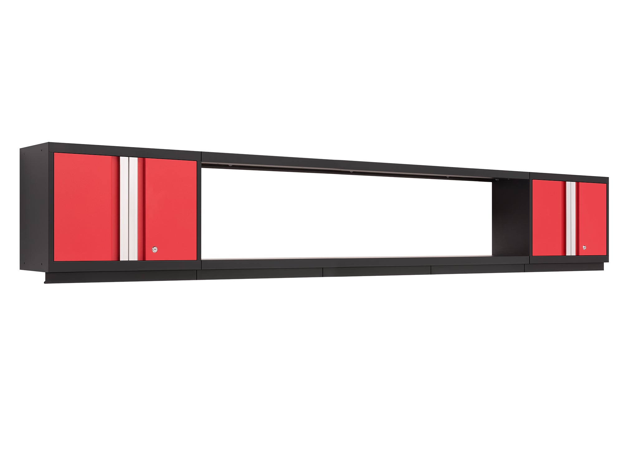Bold Series 3 Piece Cabinet Set with Wall Cabinets and 72 in. Display Shelf