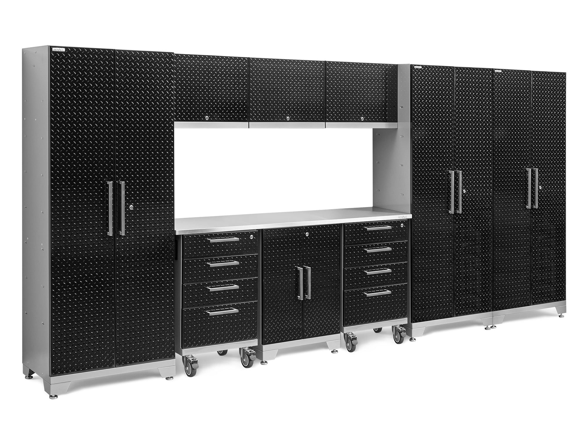 Diamond Plate Black / Stainless Steel