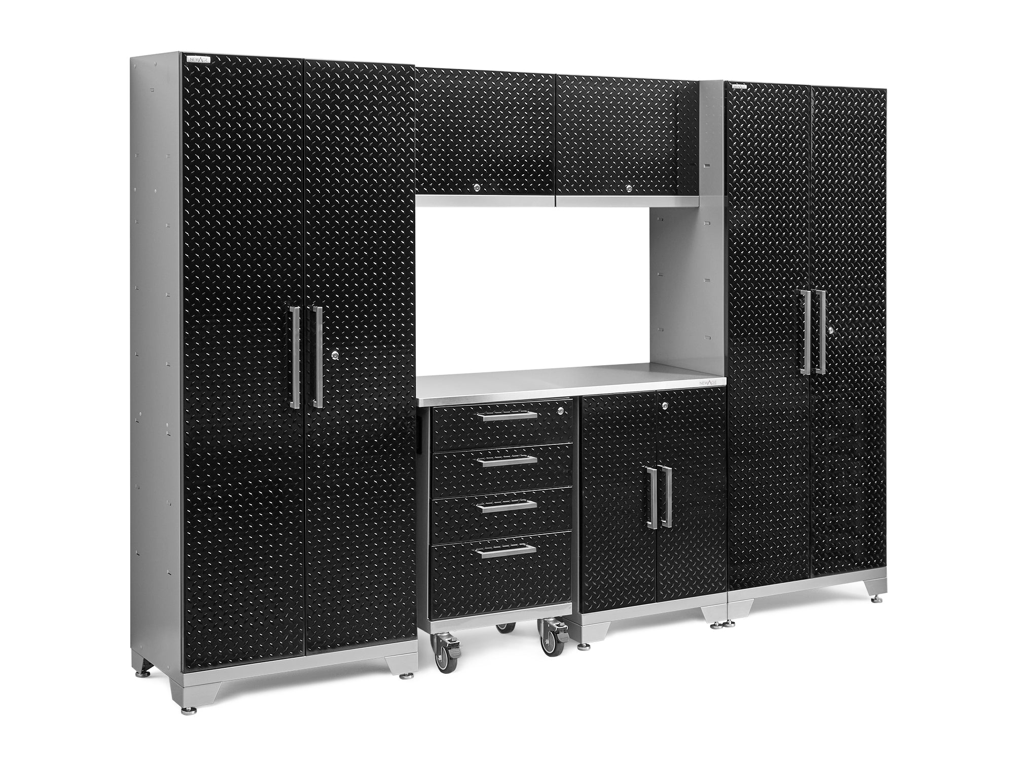 Diamond Plate Black / Stainless Steel
