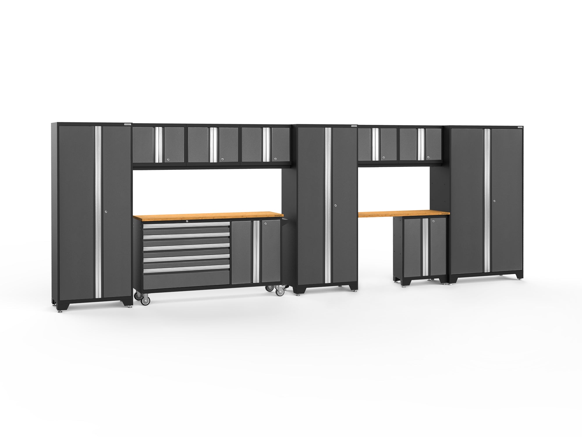 Bold Series 11 Piece Cabinet Set with Project Center, Base, Wall Cabinets and Lockers