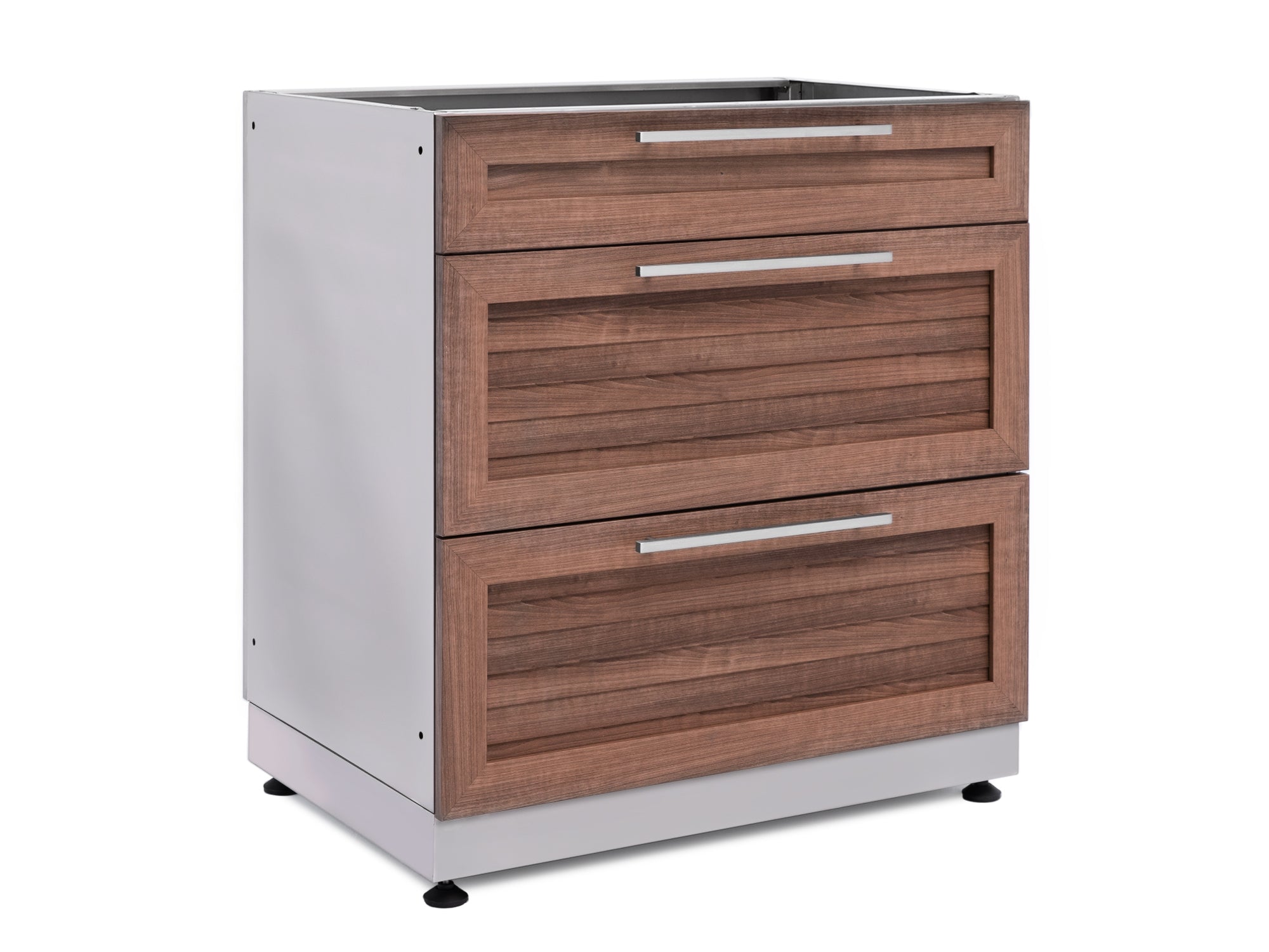 Outdoor Kitchen Stainless Steel Louvered Doors 3-Drawer Cabinet