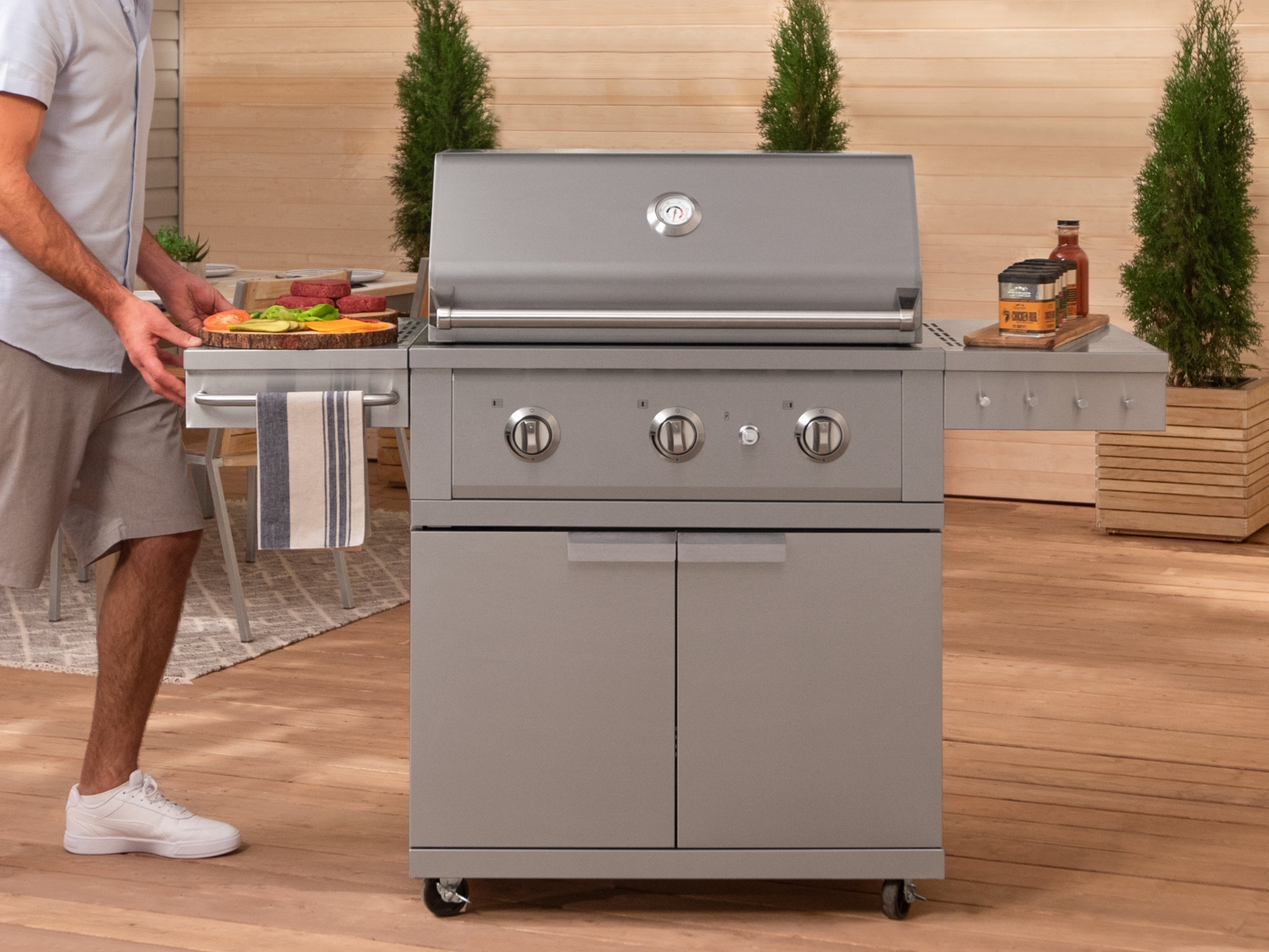 Outdoor Kitchen Classic Stainless Steel Grill Cart