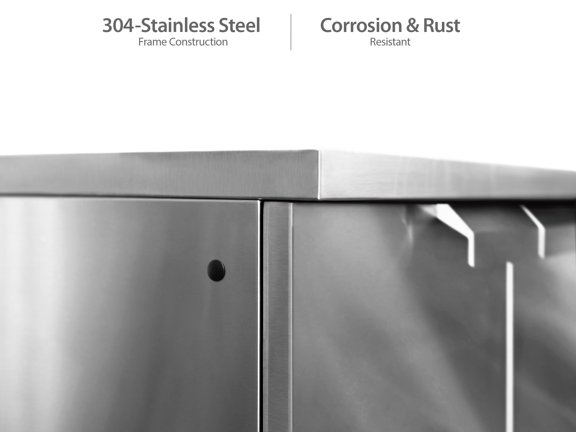 Outdoor Kitchen Stainless Steel 4 Piece Cabinet Set with Corner Shelf, 2-Door, 3-Drawer and Bar Cabinet