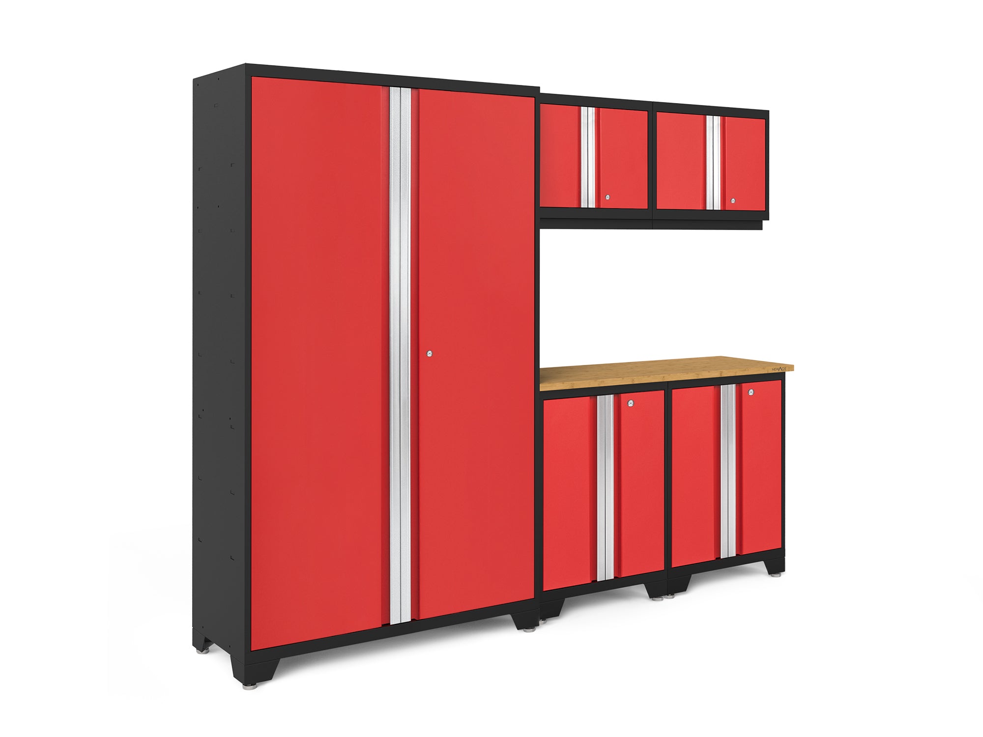 Bold Series 6 Piece Cabinet Set with Base, Wall Cabinets and 48 in. RTA Locker