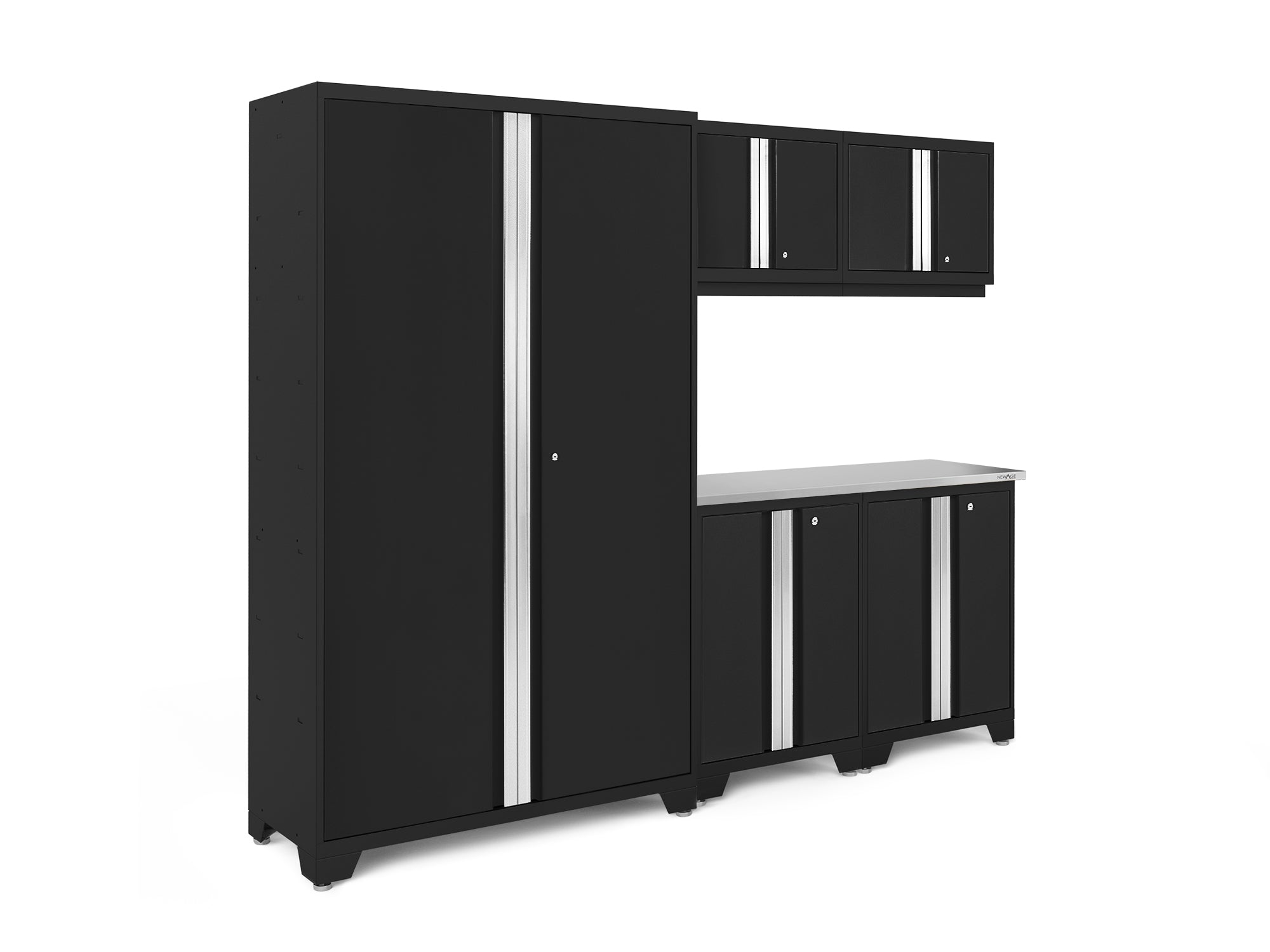 Bold Series 6 Piece Cabinet Set with Base, Wall Cabinets and 48 in. RTA Locker