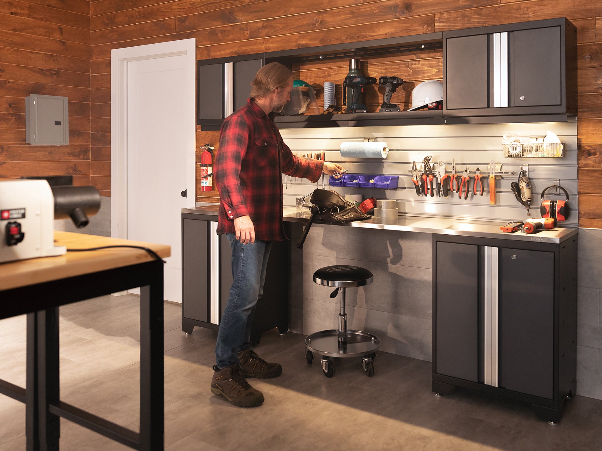 Bold Series 6 Piece Cabinet Set with Base, Wall Cabinets and 48 in. RTA Locker