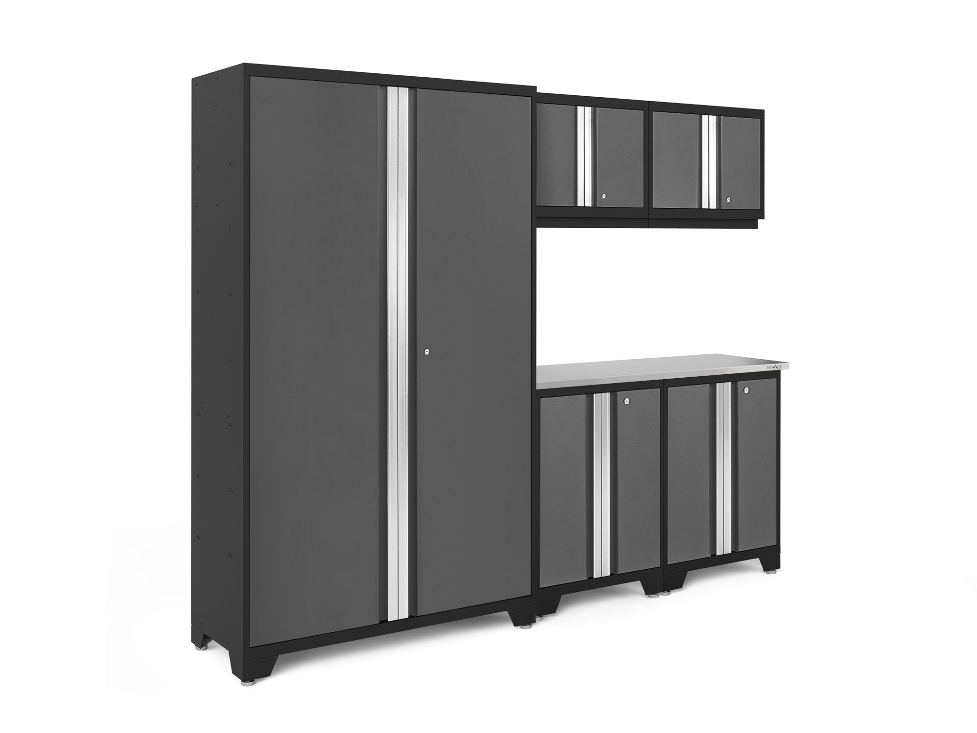 Bold Series 6 Piece Cabinet Set with Base, Wall Cabinets and 48 in. RTA Locker