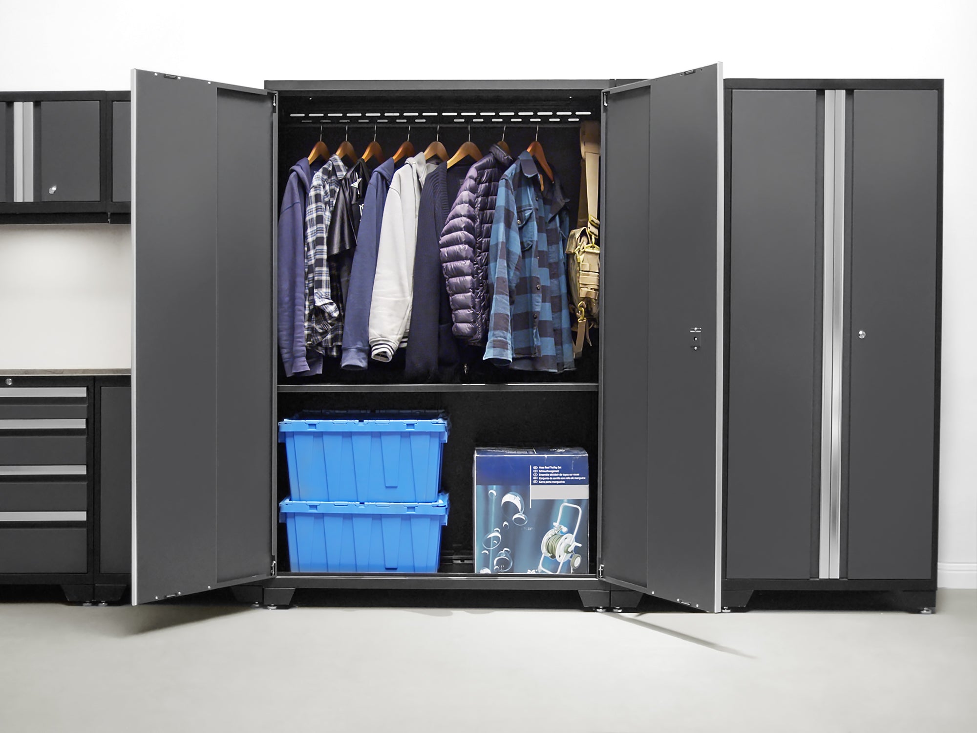 Bold Series 6 Piece Cabinet Set with Base, Wall Cabinets and 48 in. RTA Locker