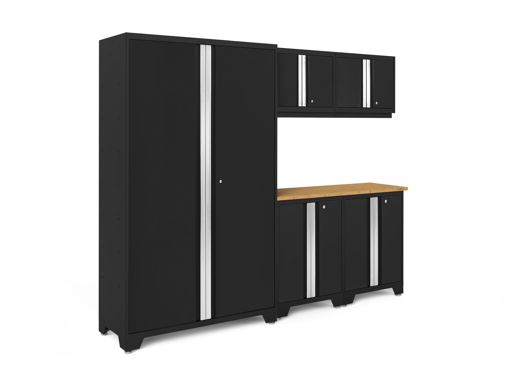 Bold Series 6 Piece Cabinet Set with Base, Wall Cabinets and 48 in. RTA Locker