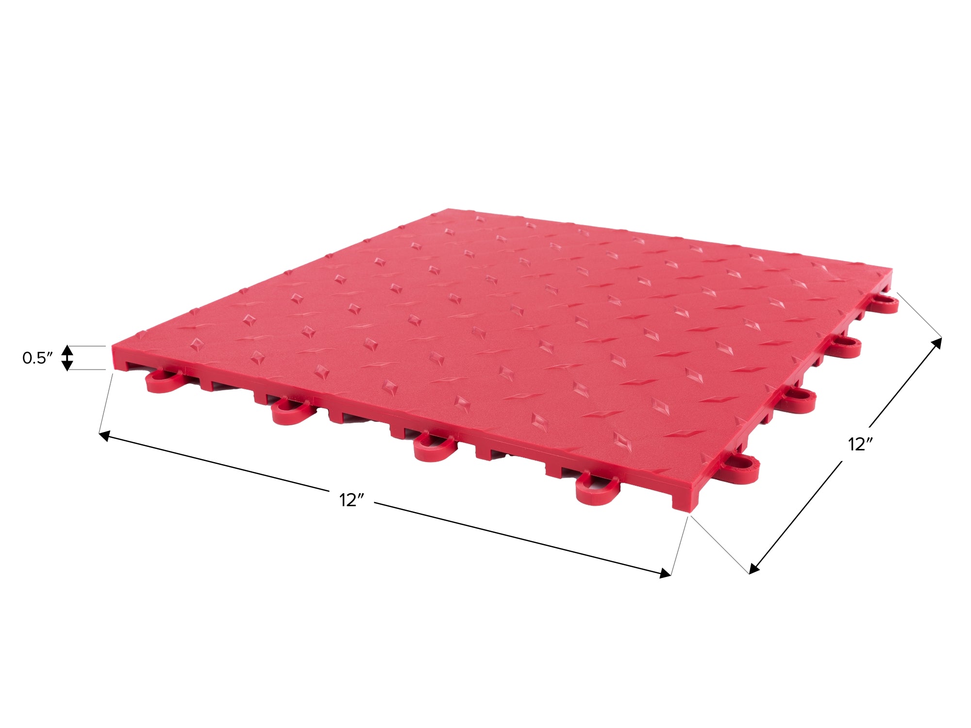 12in x 12in Diamond Plate Pattern Polypropylene Garage Flooring Tiles (48-Pack)
