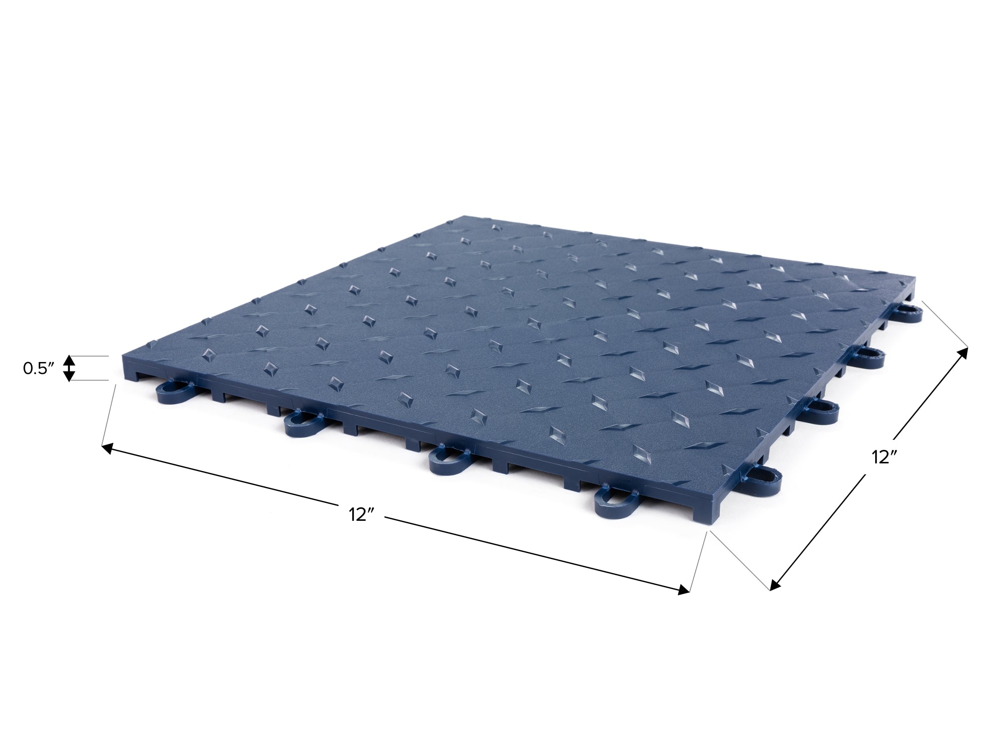 12in x 12in Diamond Plate Pattern Polypropylene Garage Flooring Tiles (48-Pack)