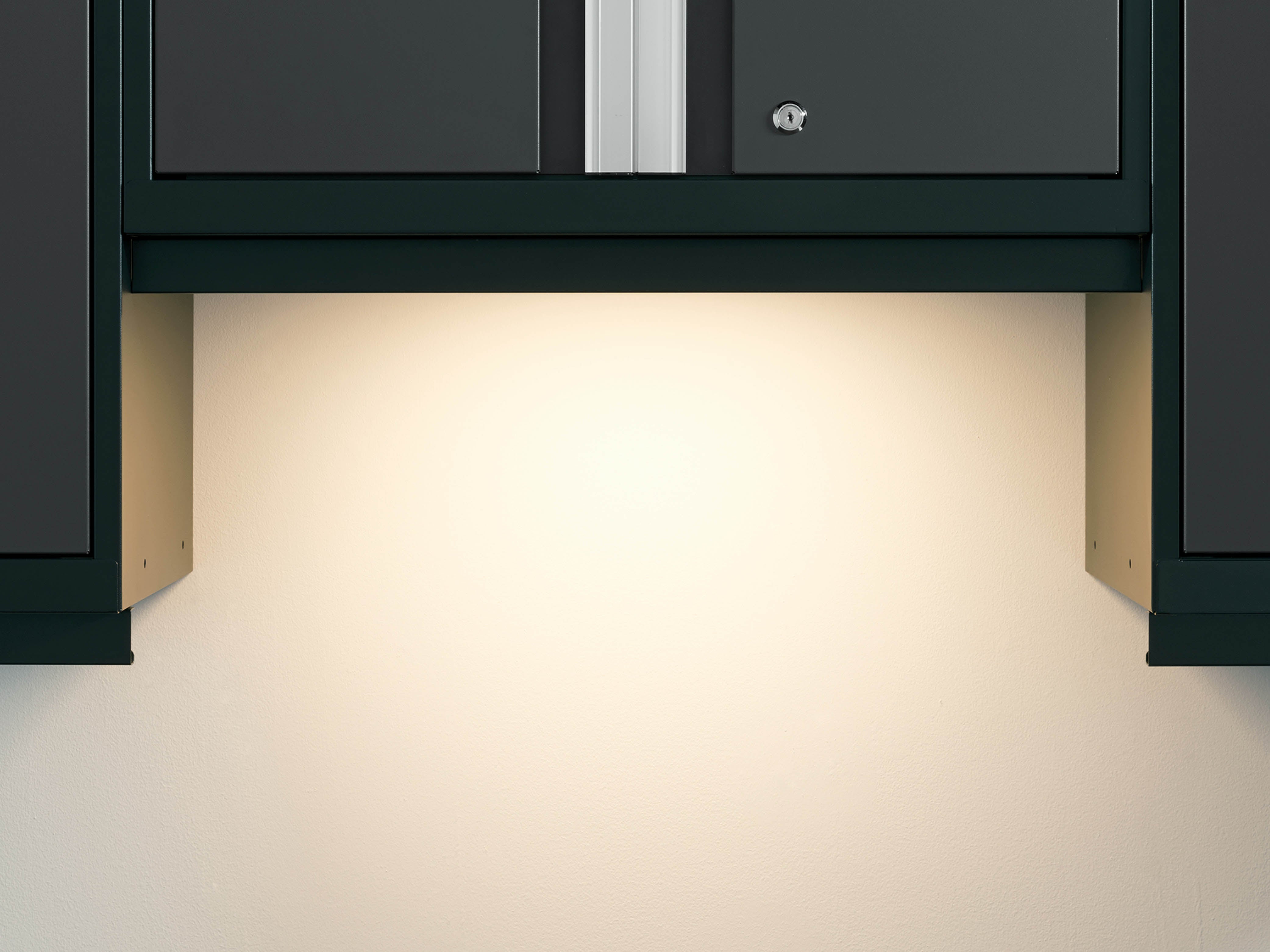 Bold Series 5 Piece Cabinet Set with Multi-use Locker, Base & Wall Cabinet, and Worktop