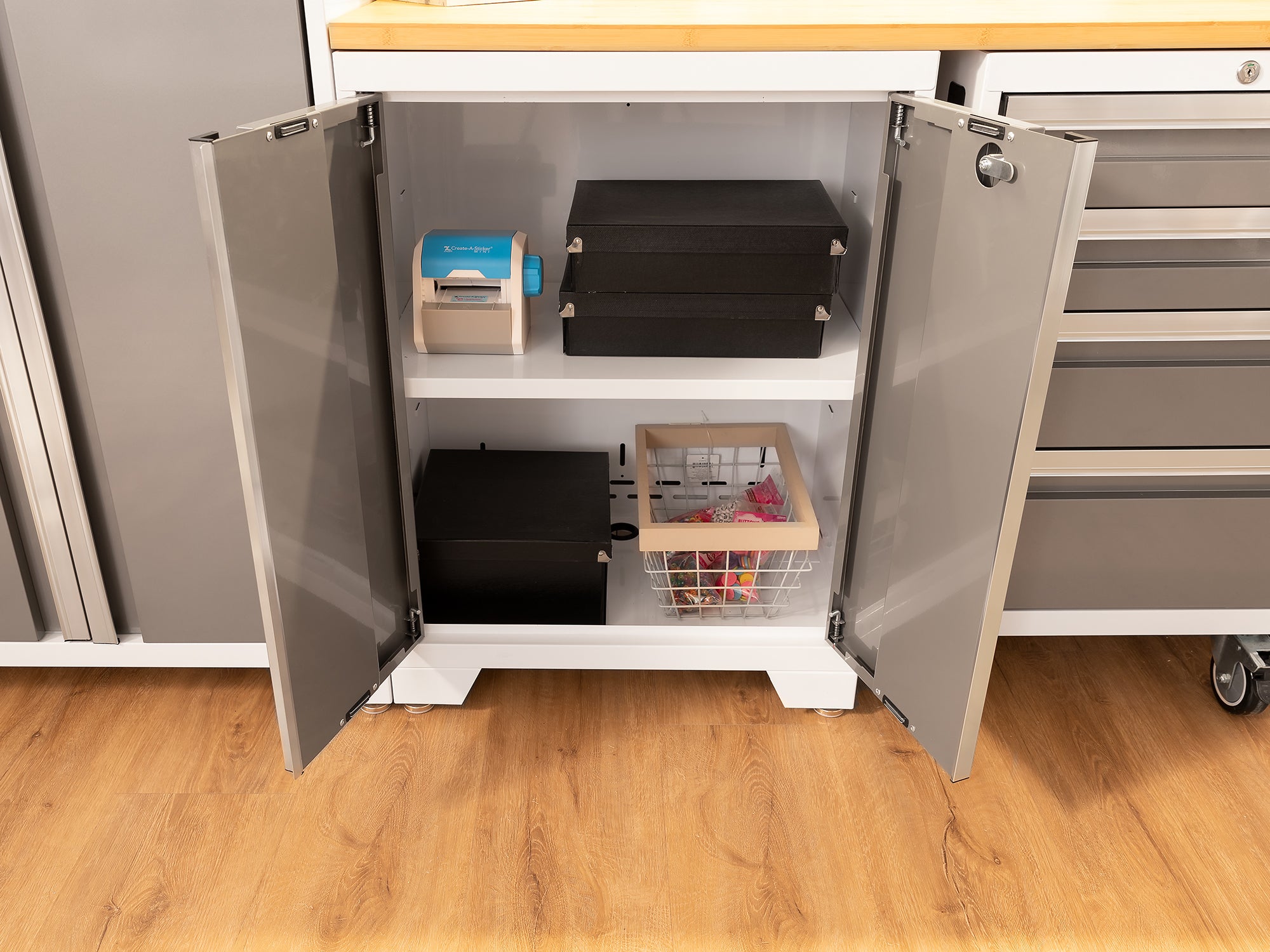 Bold Series 7 Piece Cabinet Set with Tool, Base, Wall Cabinets and 30 in. Lockers