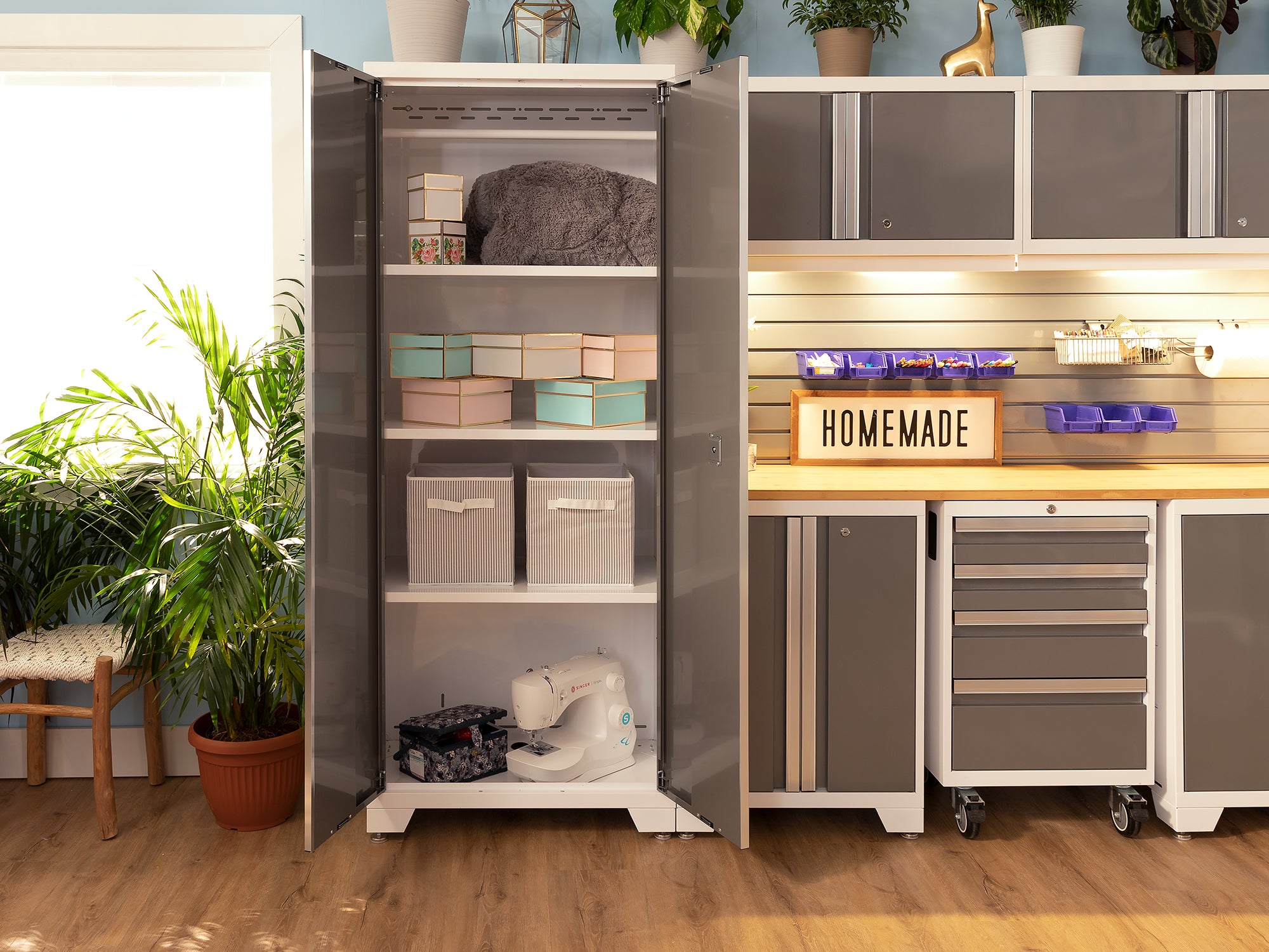 Bold Series 7 Piece Cabinet Set with Tool, Base, Wall Cabinets and 30 in. Lockers