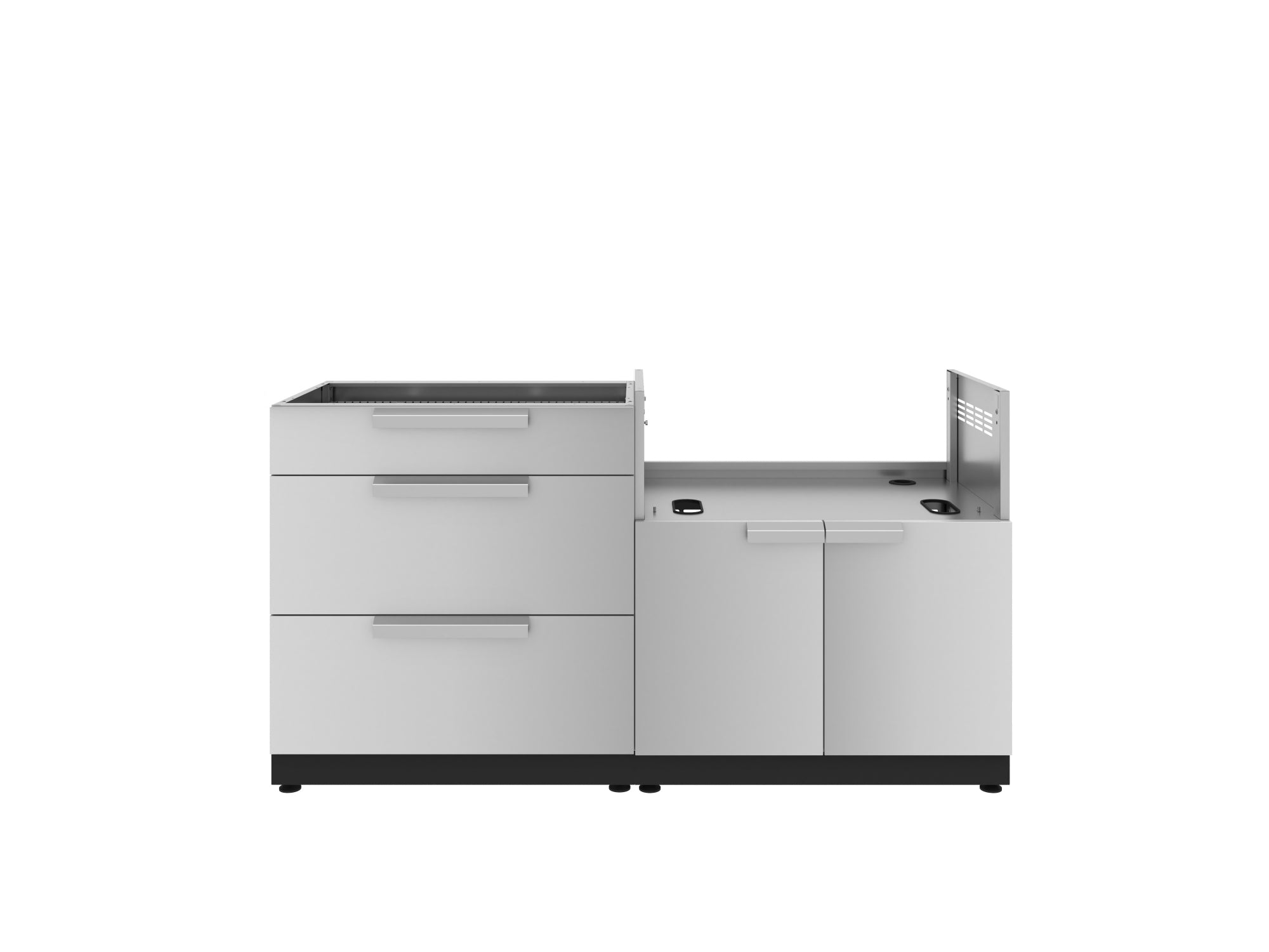Outdoor Kitchen Stainless-Steel 2 Piece Cabinet set with 3 Drawer and Grill Cabinet