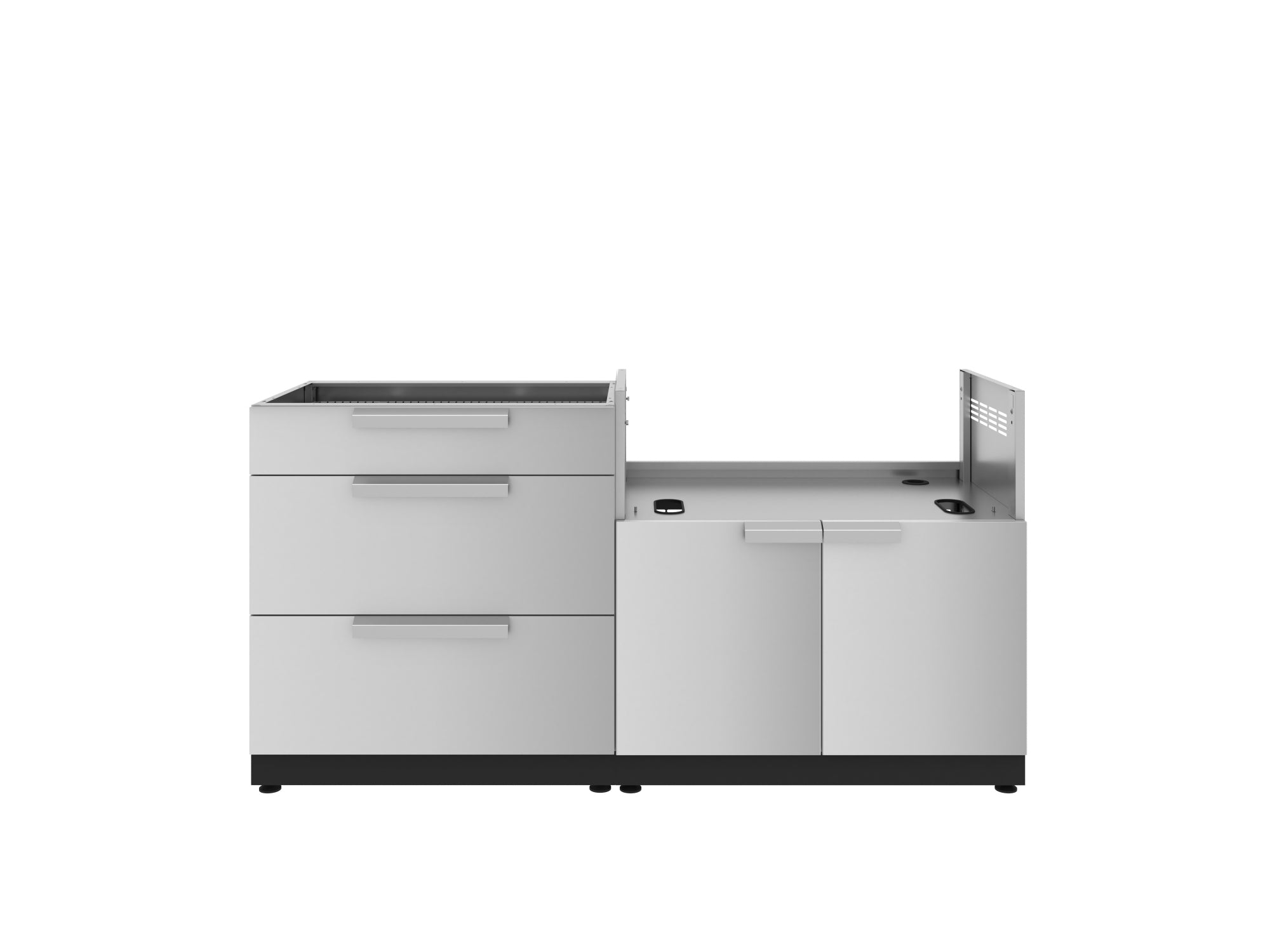 Outdoor Kitchen Stainless-Steel 2 Piece Cabinet set with 3 Drawer and Grill Cabinet