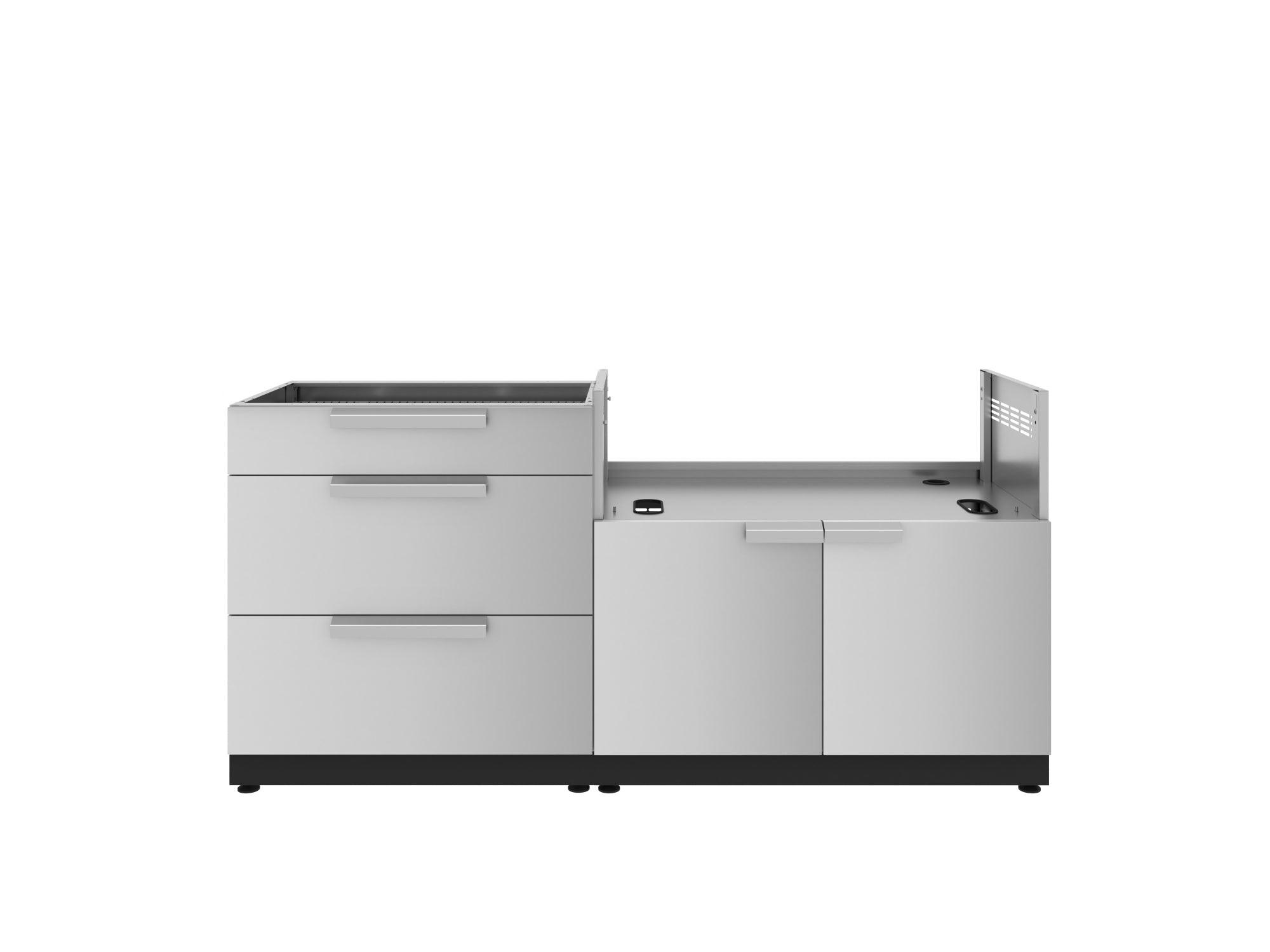 Outdoor Kitchen Stainless-Steel 2 Piece Cabinet set with 3 Drawer and Grill Cabinet