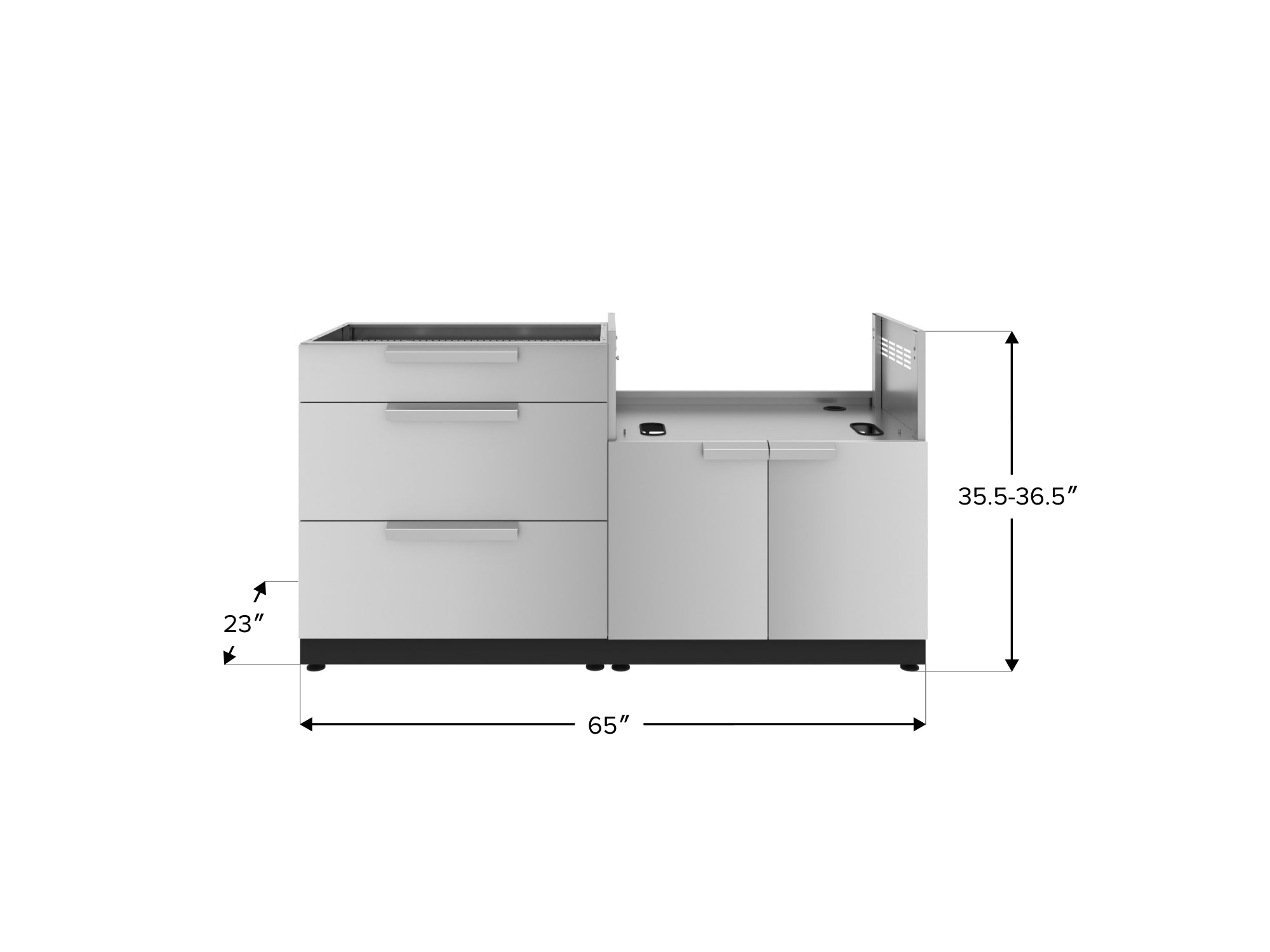 Outdoor Kitchen Stainless-Steel 2 Piece Cabinet set with 3 Drawer and Grill Cabinet
