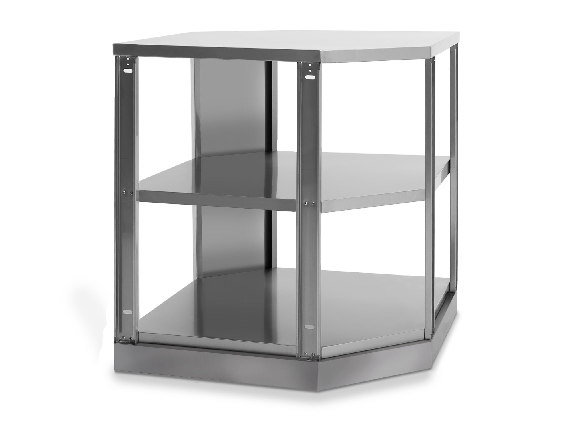 Outdoor Kitchen Stainless Steel Louvered Doors 90 Degree Corner Cabinet