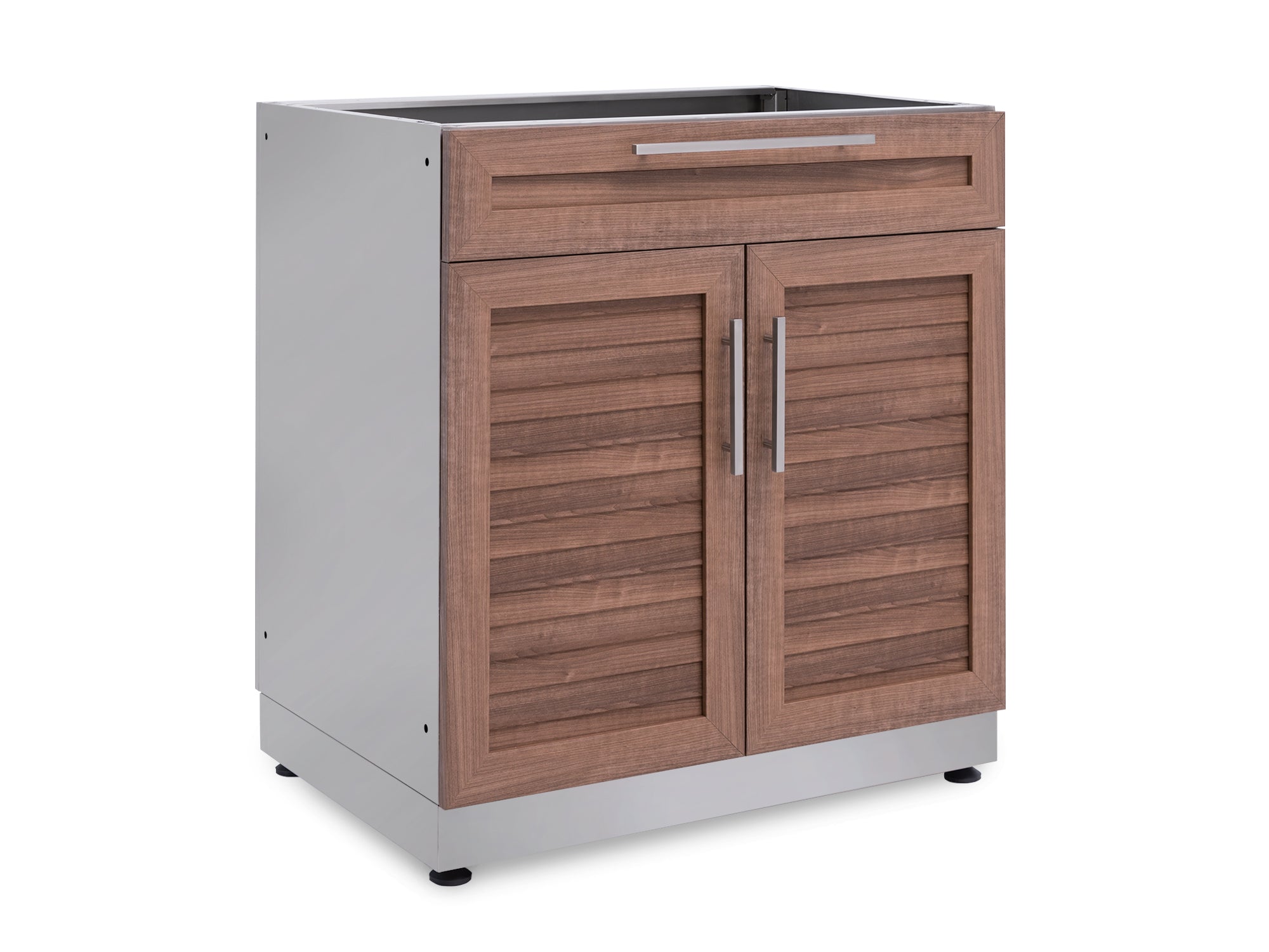 Outdoor Kitchen Stainless Steel Louvered Doors 32 in. Bar Cabinet