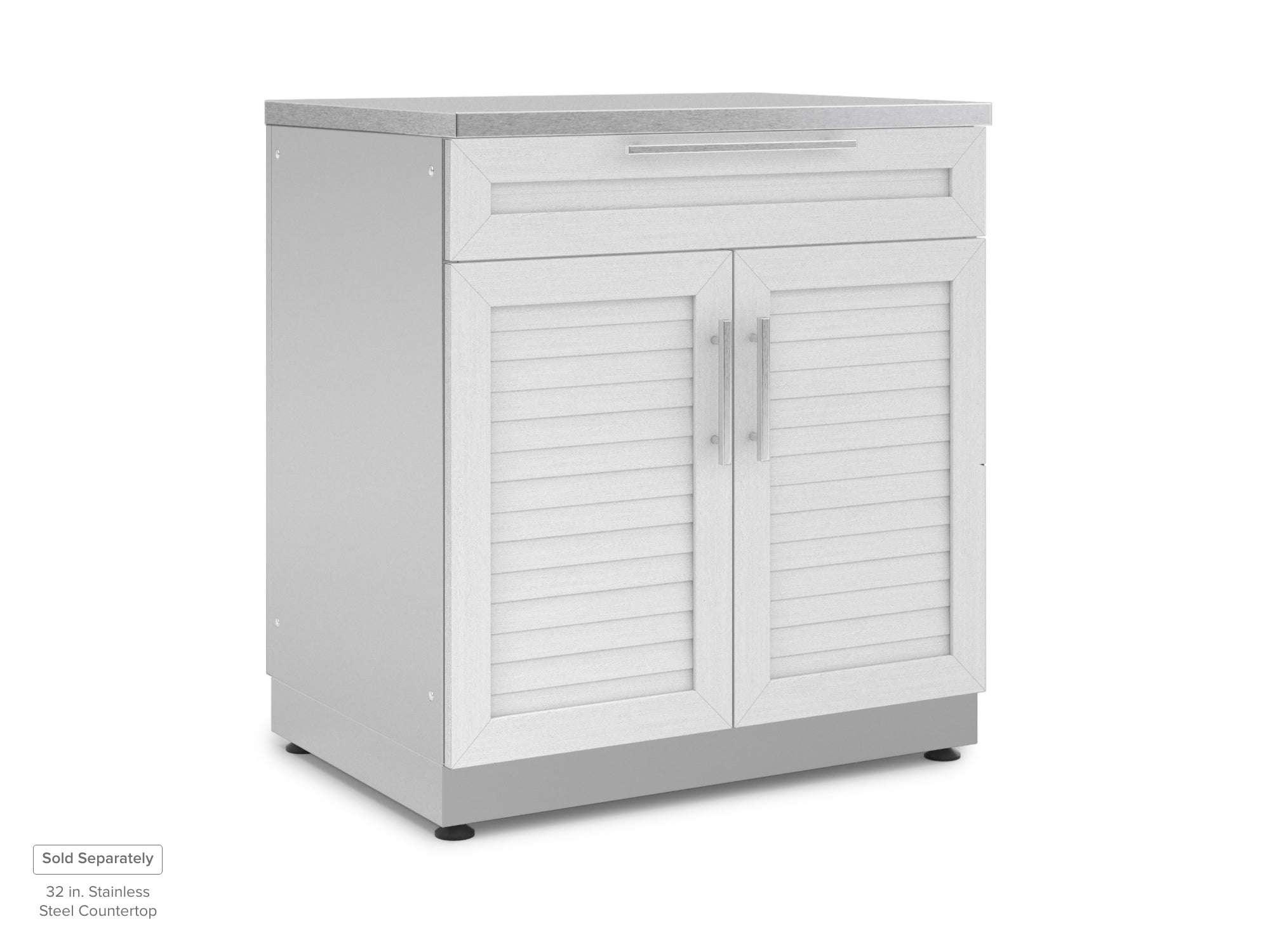 Outdoor Kitchen Stainless Steel Louvered Doors 32 in. Bar Cabinet