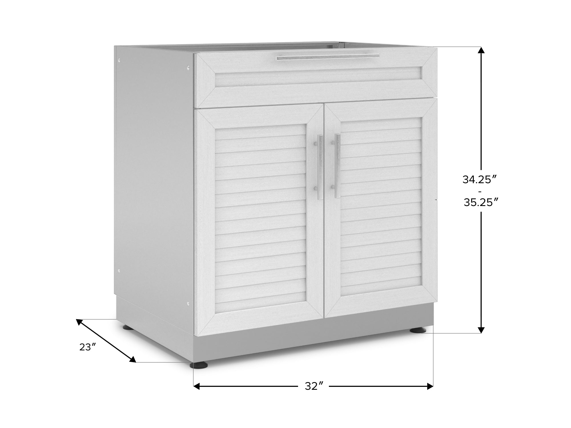 Outdoor Kitchen Stainless Steel Louvered Doors 32 in. Bar Cabinet