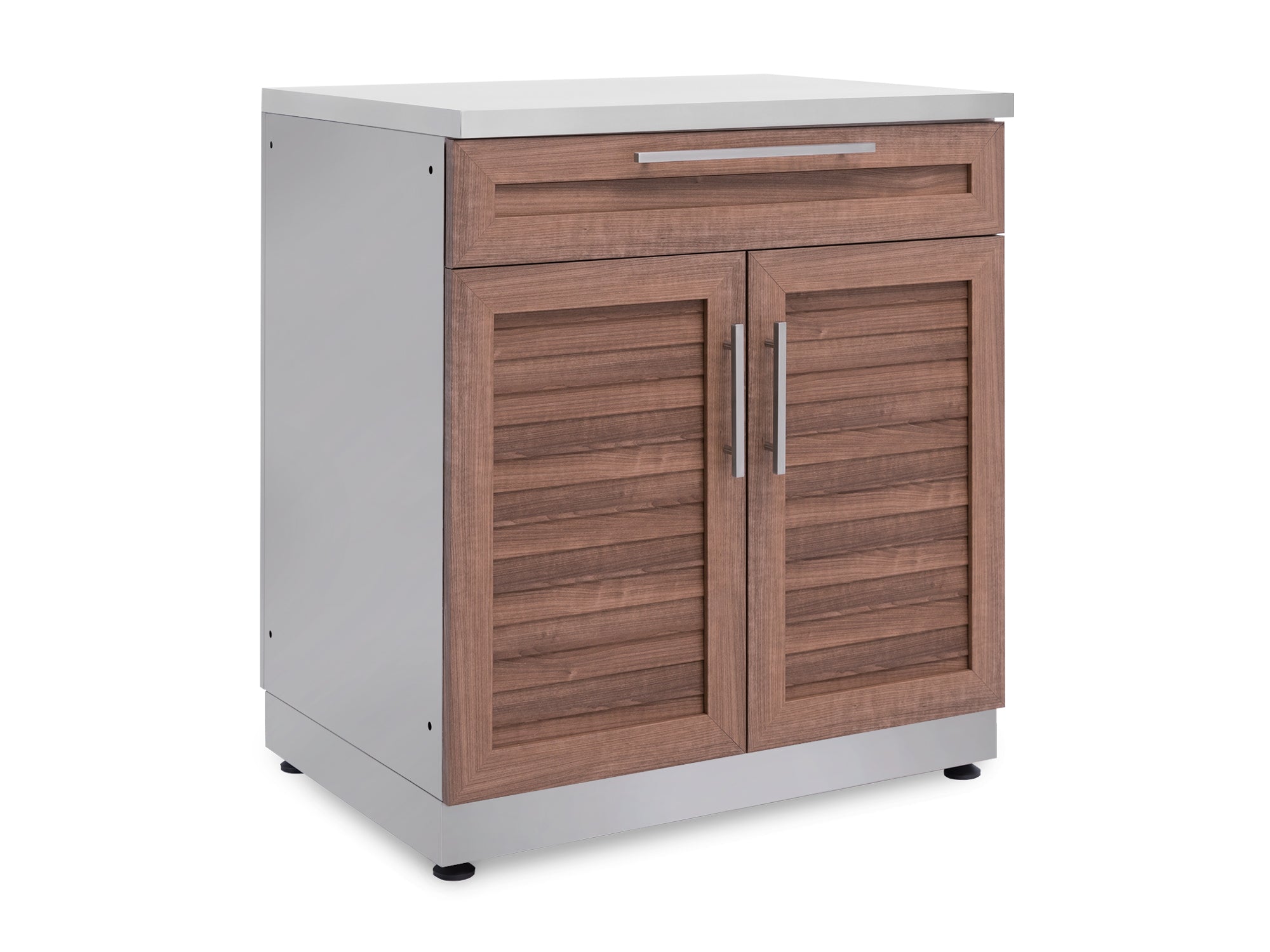 Outdoor Kitchen Stainless Steel Louvered Doors 32 in. Bar Cabinet