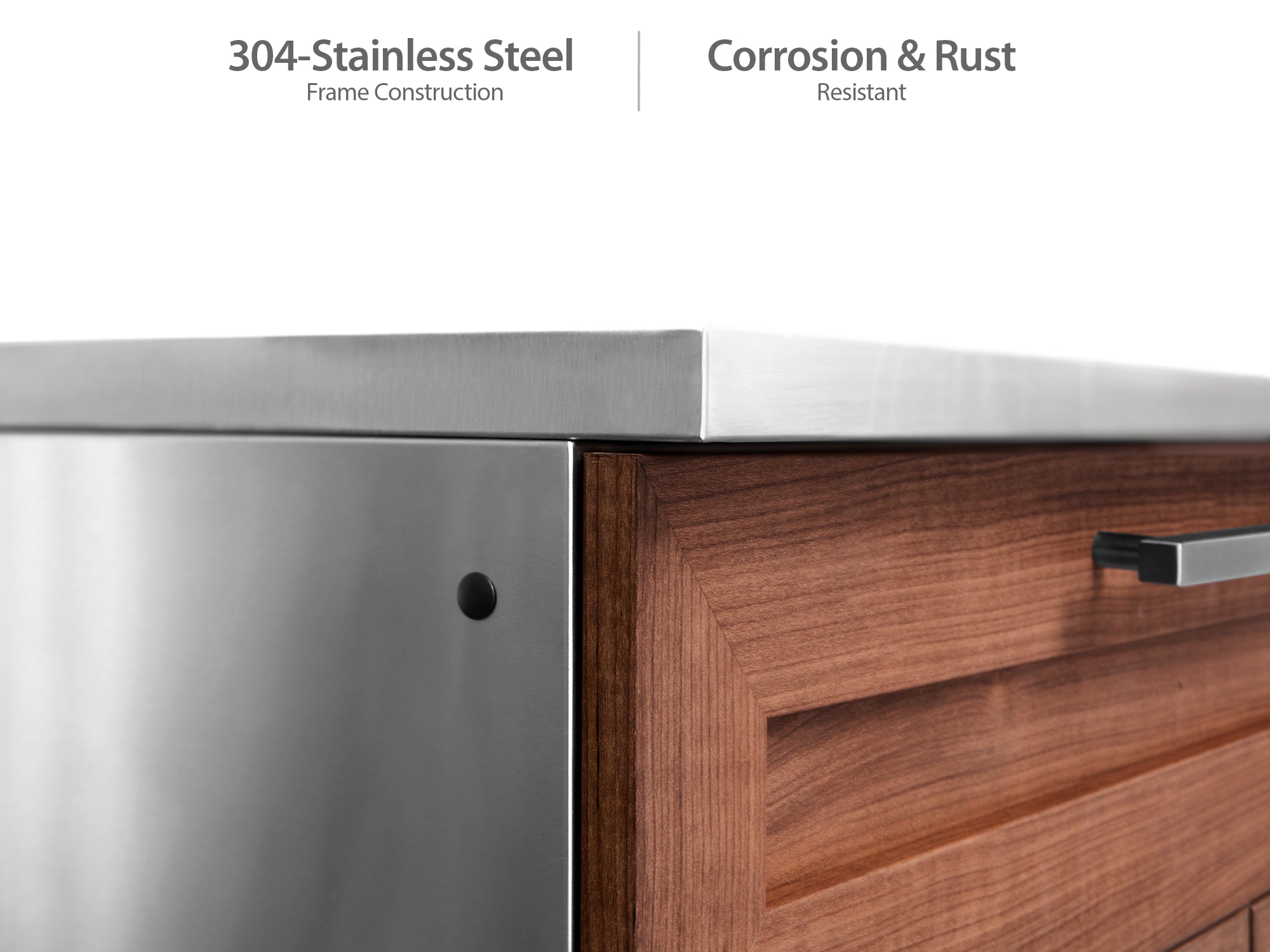 Outdoor Kitchen Stainless Steel Louvered Doors 32 in. Bar Cabinet