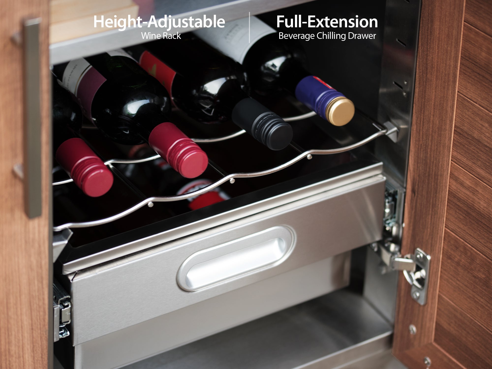 Outdoor Kitchen Stainless Steel Louvered Doors 32 in. Bar Cabinet