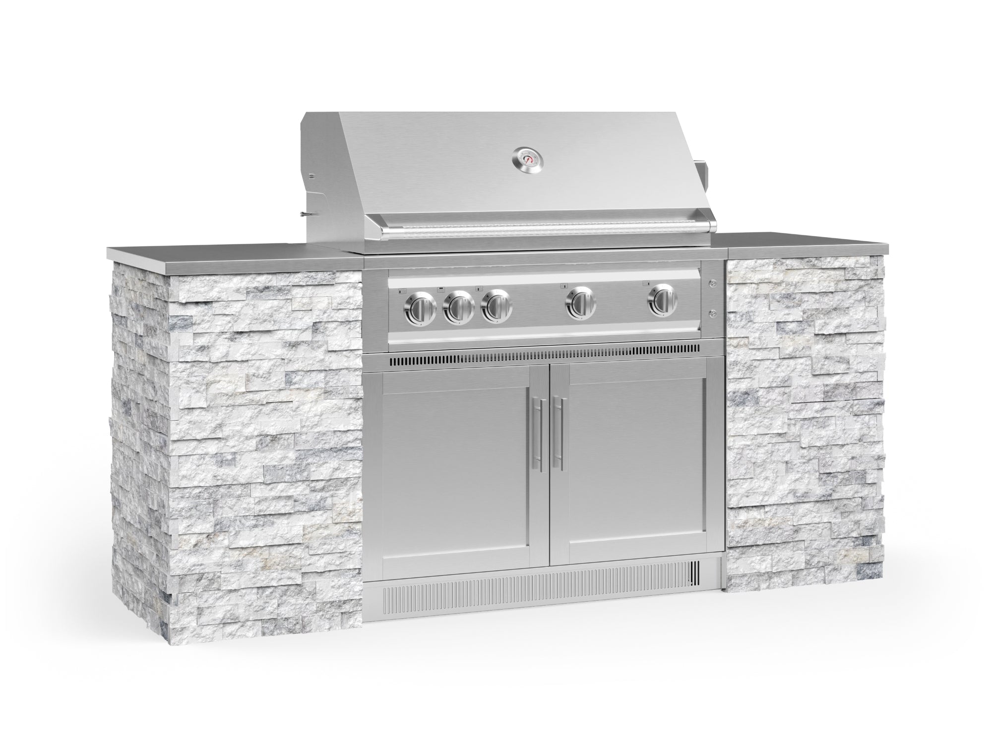 White Crystal Marble / 40 in. Platinum Grill (NG) / Stainless Steel
