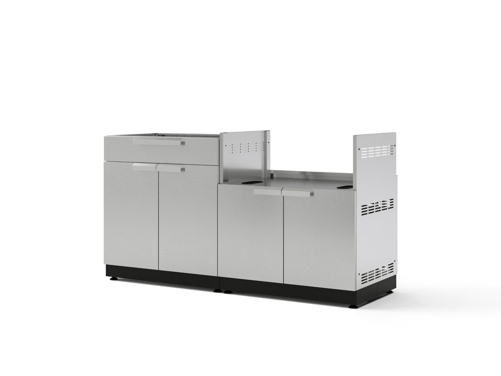 Outdoor Kitchen Stainless-Steel 2 Piece Cabinet set with Bar and Grill Cabinet