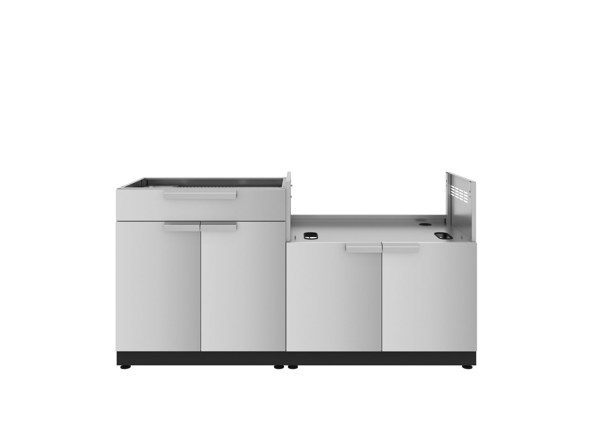 Outdoor Kitchen Stainless-Steel 2 Piece Cabinet set with Bar and Grill Cabinet