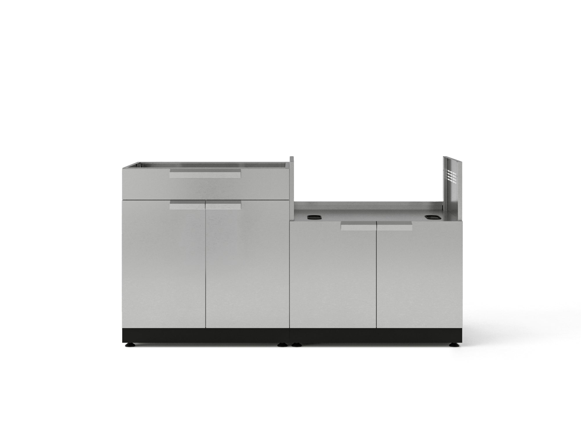 Outdoor Kitchen Stainless-Steel 2 Piece Cabinet set with Bar and Grill Cabinet