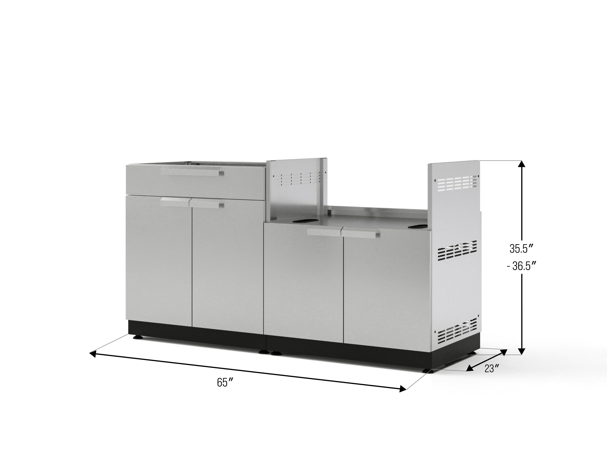 Outdoor Kitchen Stainless-Steel 2 Piece Cabinet set with Bar and Grill Cabinet