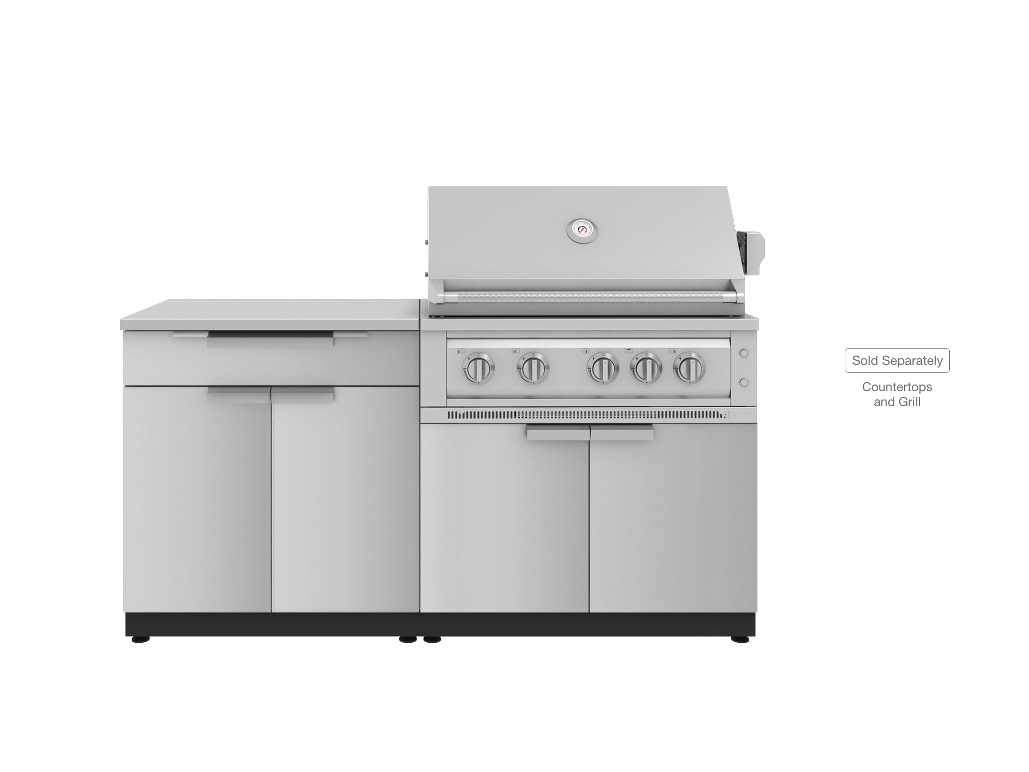 Outdoor Kitchen Stainless Steel 2 Piece Cabinet set with Base and Grill Cabinet