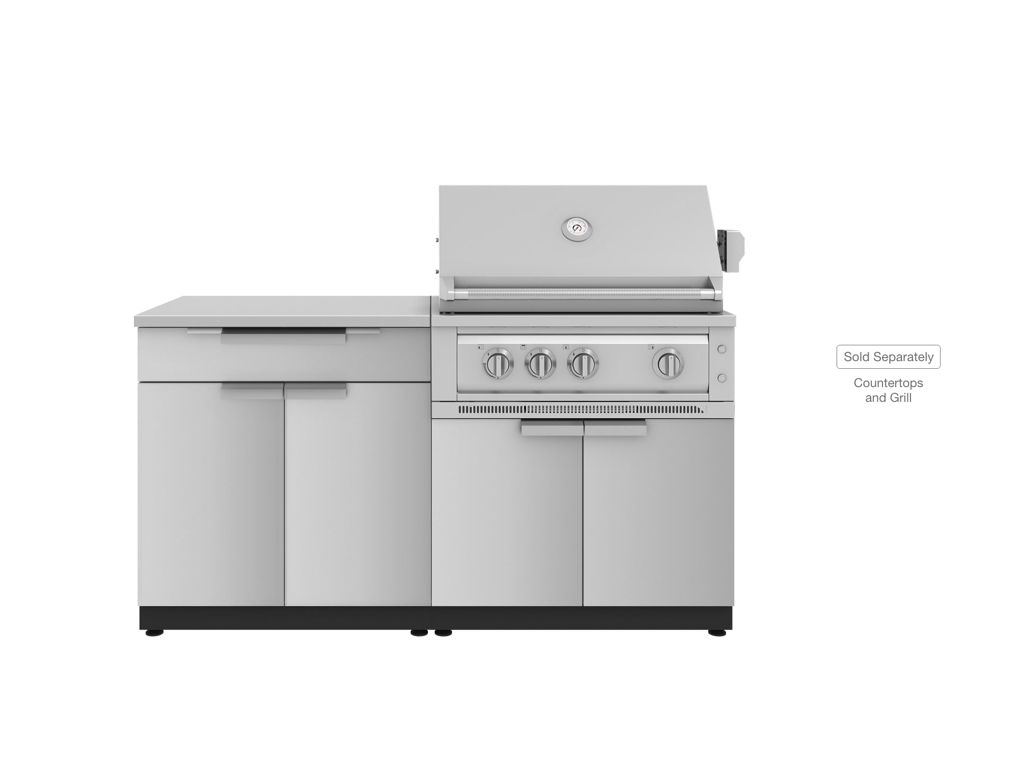 Outdoor Kitchen Stainless Steel 2 Piece Cabinet set with Base and Grill Cabinet