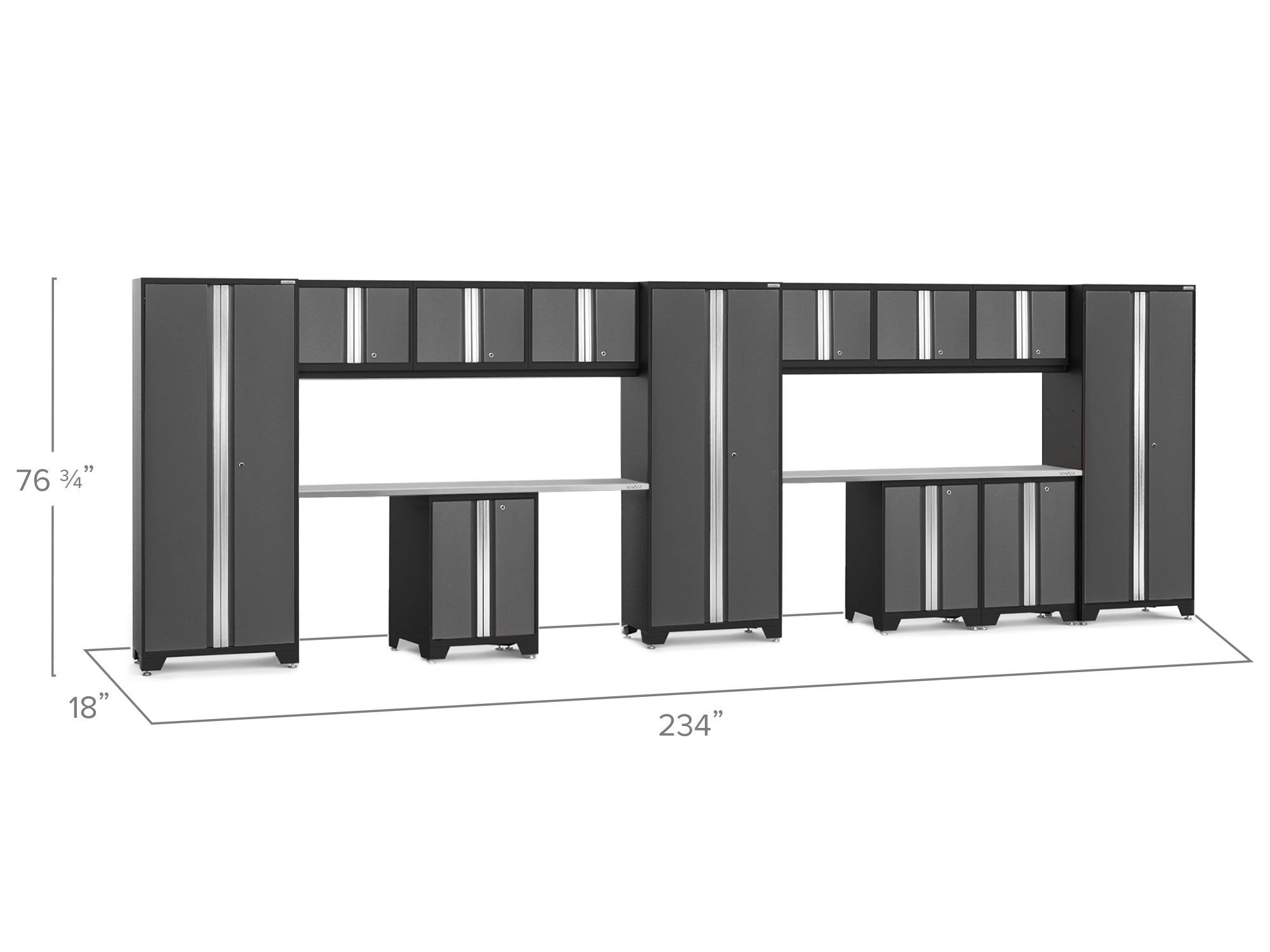 Bold Series 14 Piece Cabinet Set with Base, Wall Cabinets and 30 in. Lockers