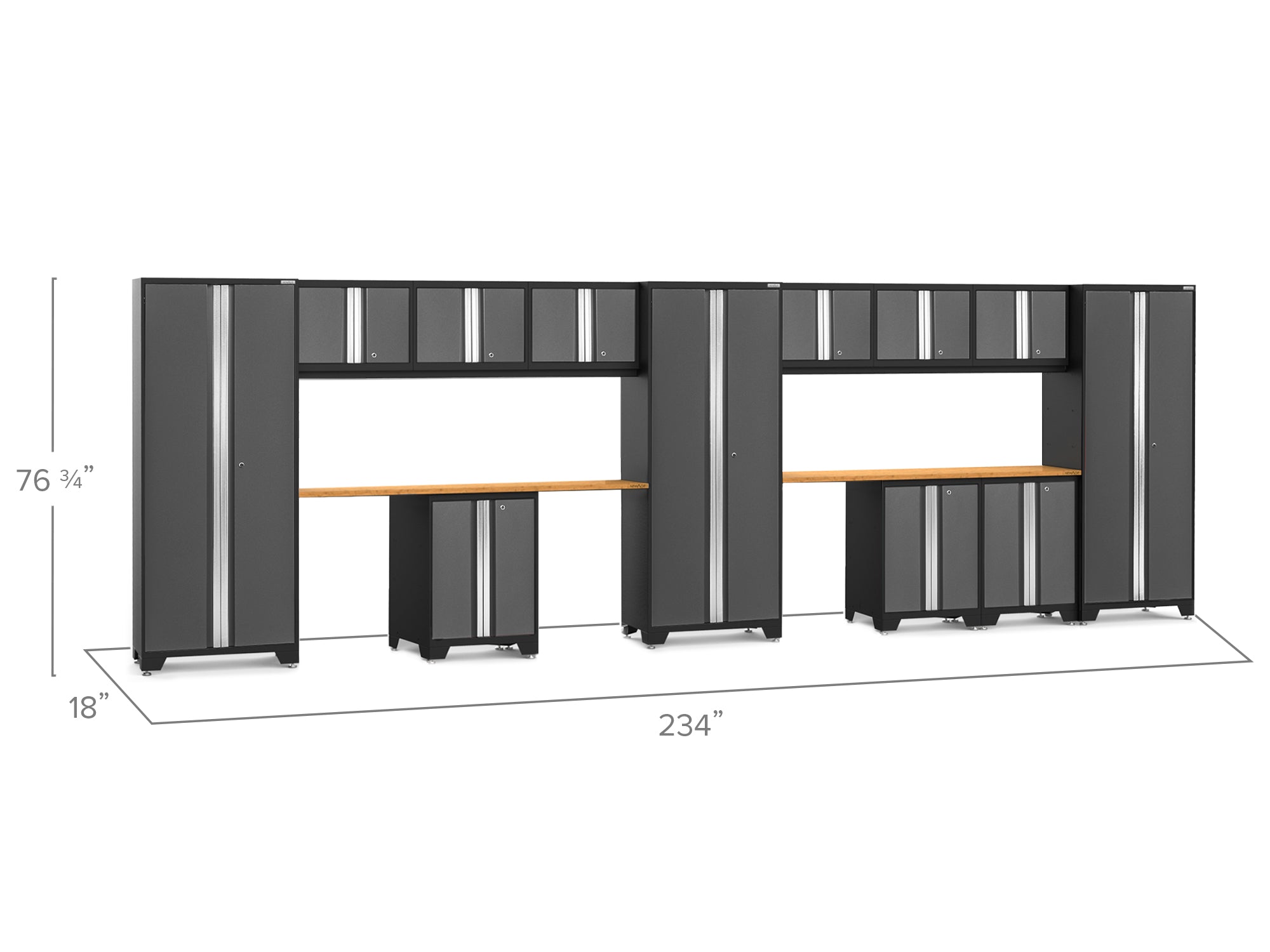 Bold Series 14 Piece Cabinet Set with Base, Wall Cabinets and 30 in. Lockers
