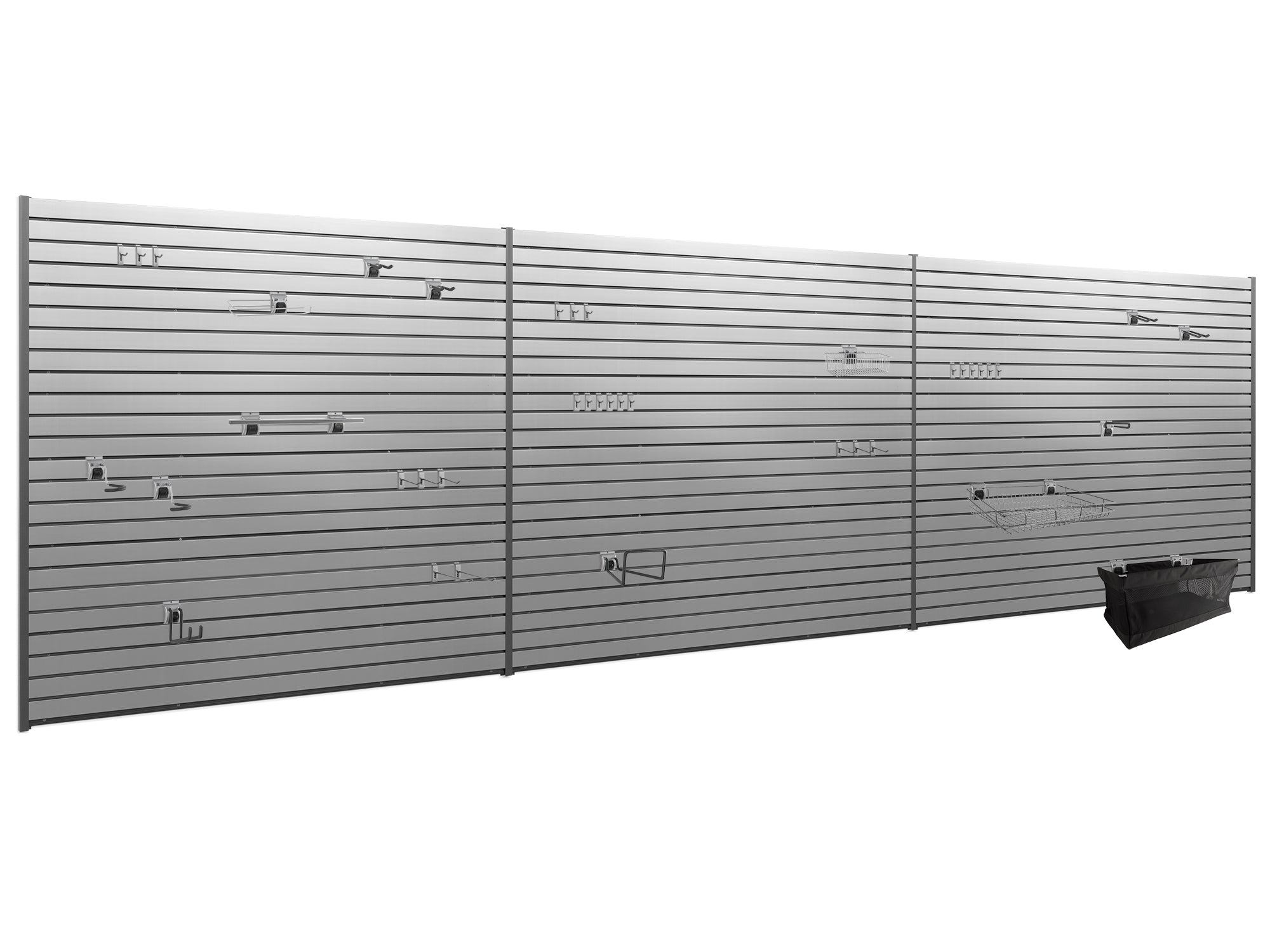 Lockable 120 SQ. FT. PVC Slatwall with 40-Piece Accessory Kit