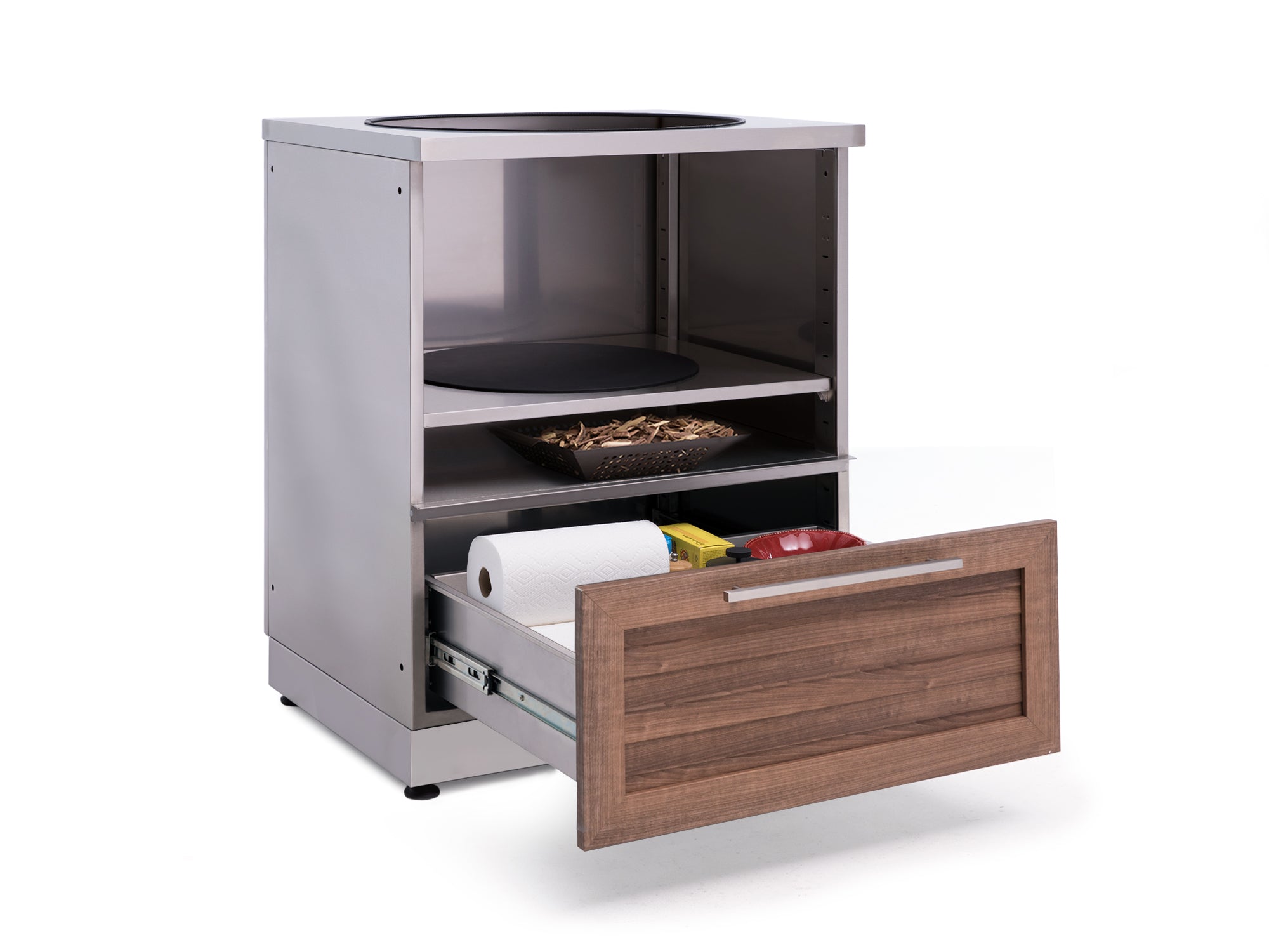 Outdoor Kitchen Stainless Steel Louvered Doors Kamado Cabinet