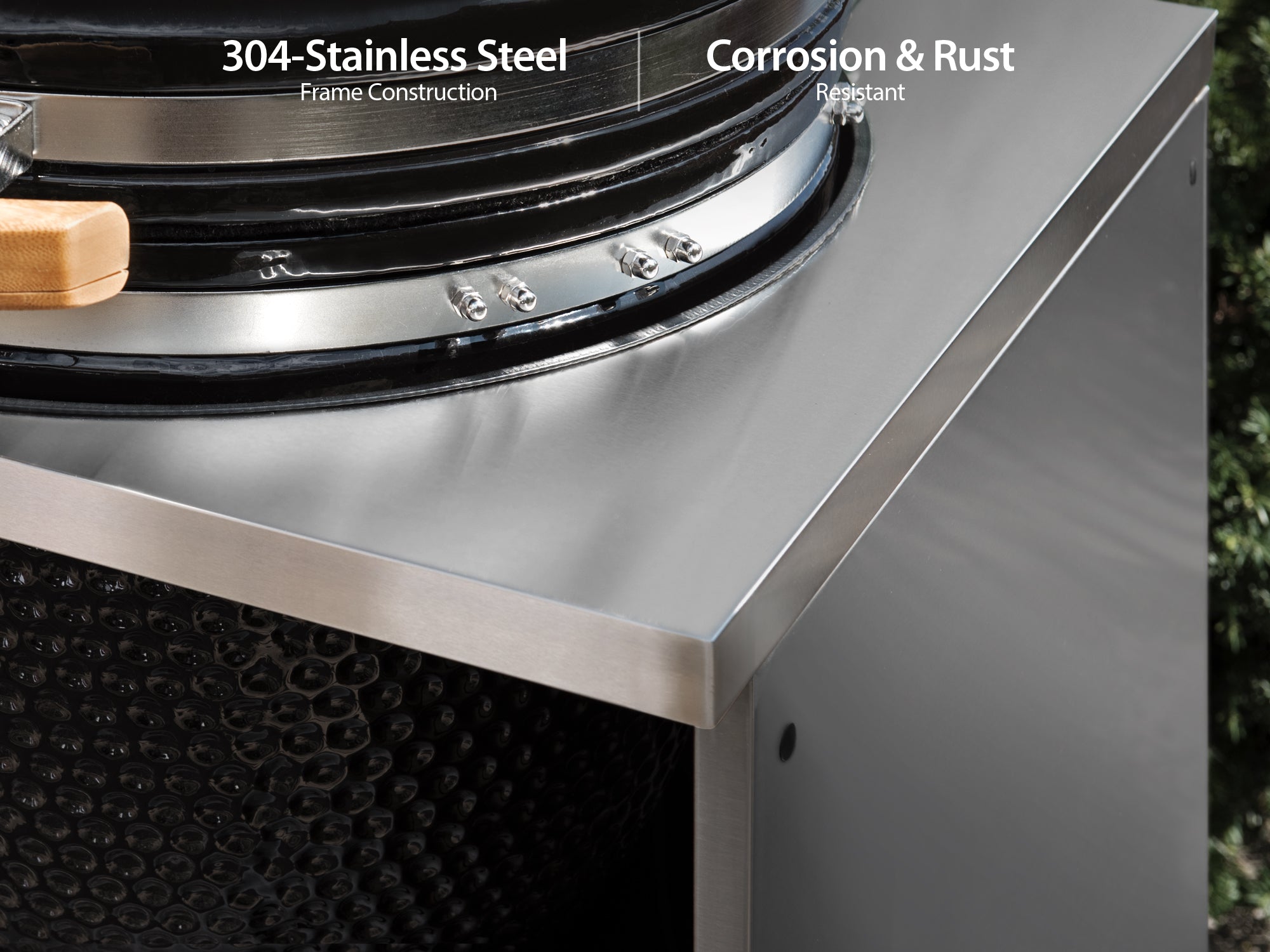 Outdoor Kitchen Stainless Steel Louvered Doors Kamado Cabinet