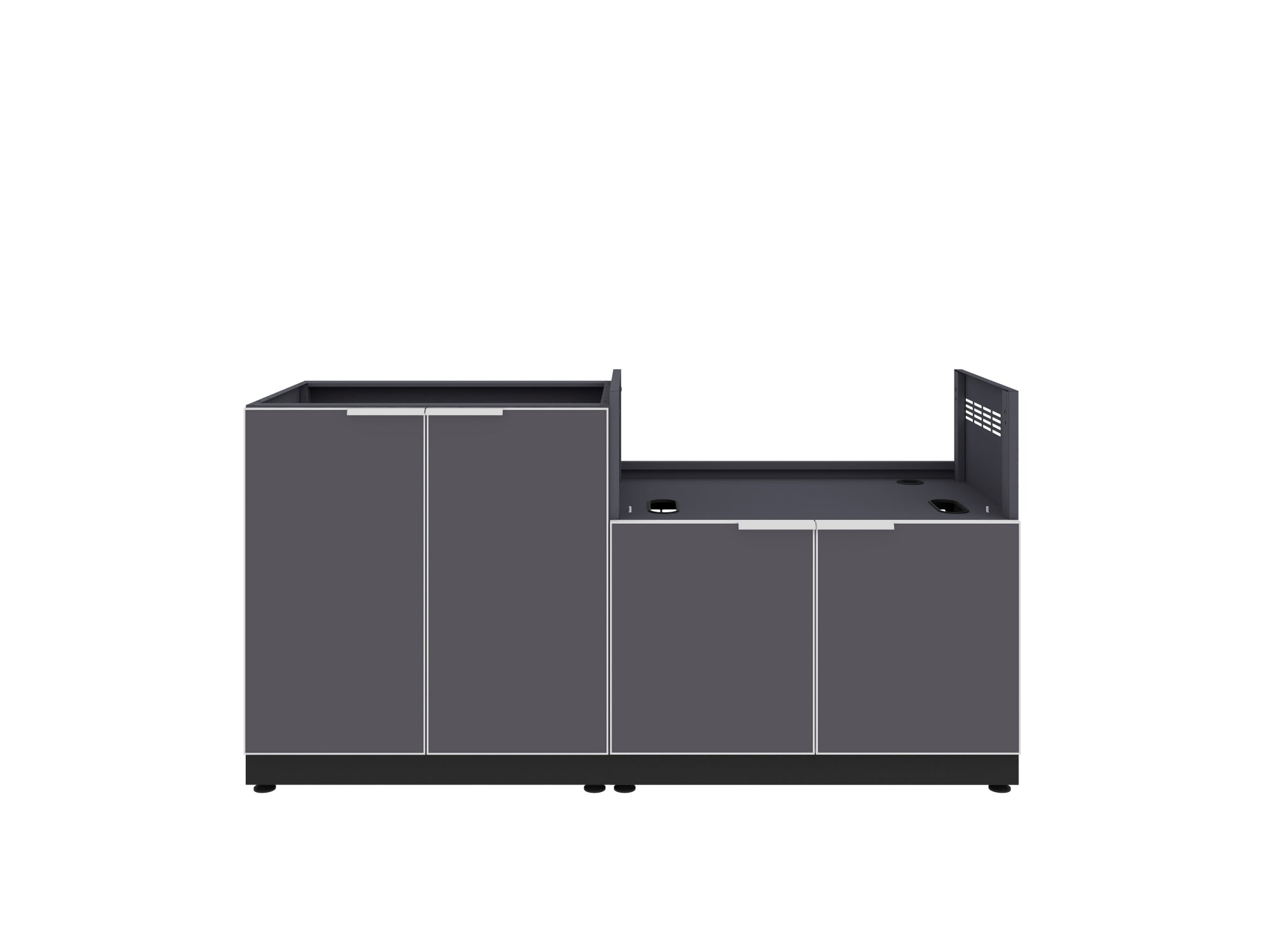 Outdoor Kitchen Aluminum 2 Piece Cabinet set with 2 Door and Grill Cabinet