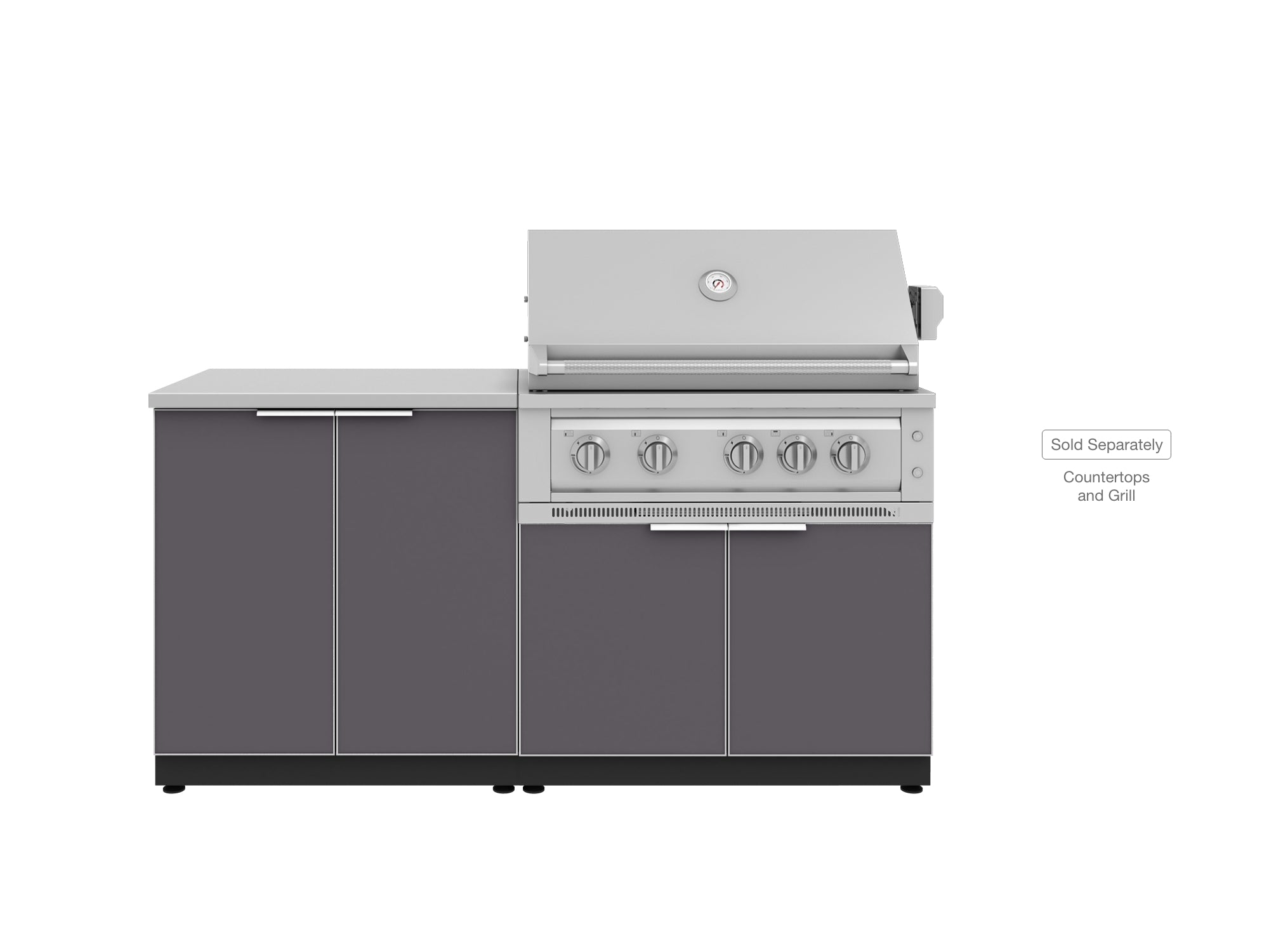 Outdoor Kitchen Aluminum 2 Piece Cabinet set with 2 Door and Grill Cabinet